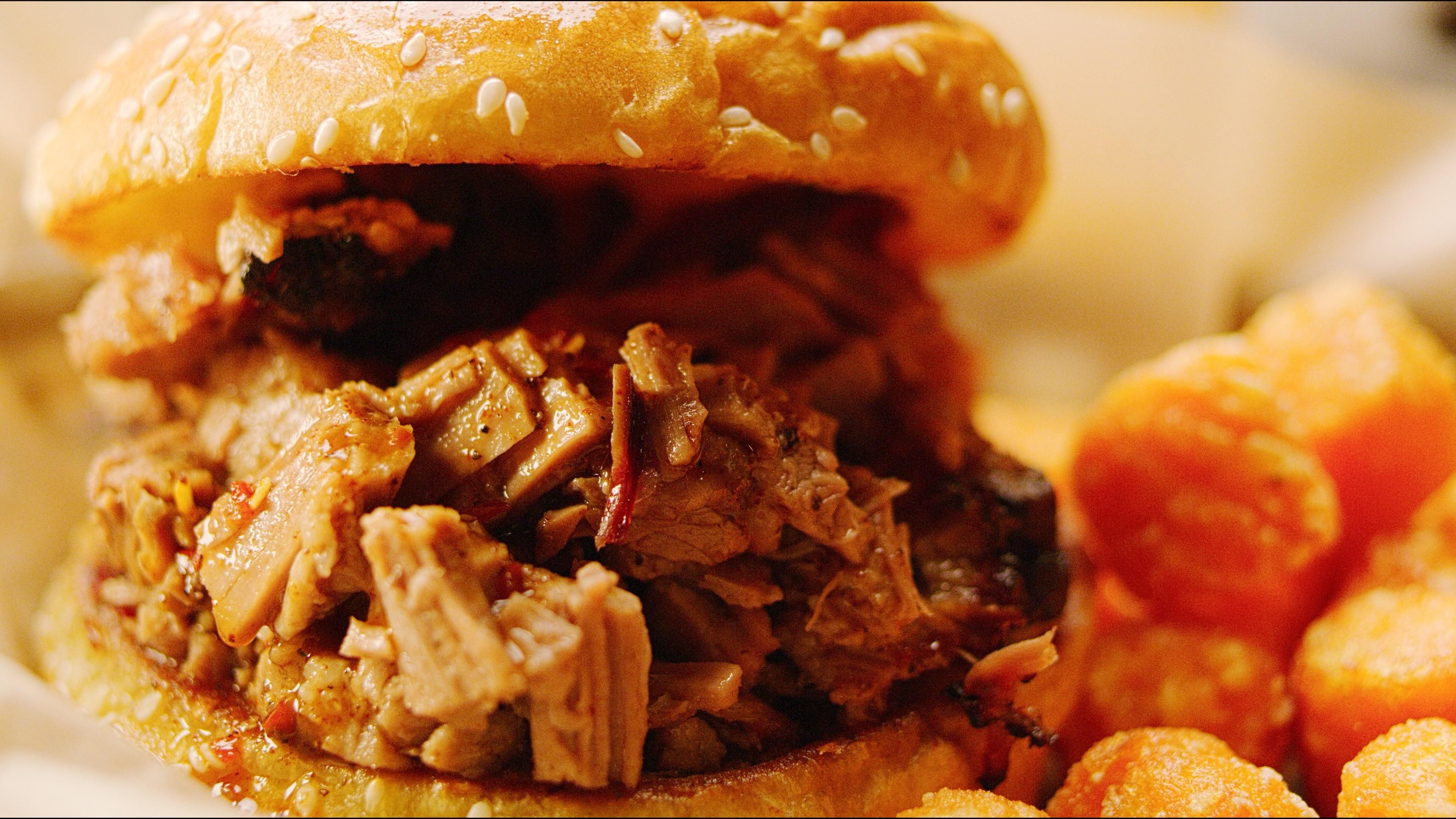 Chopped Brisket Sandwich.