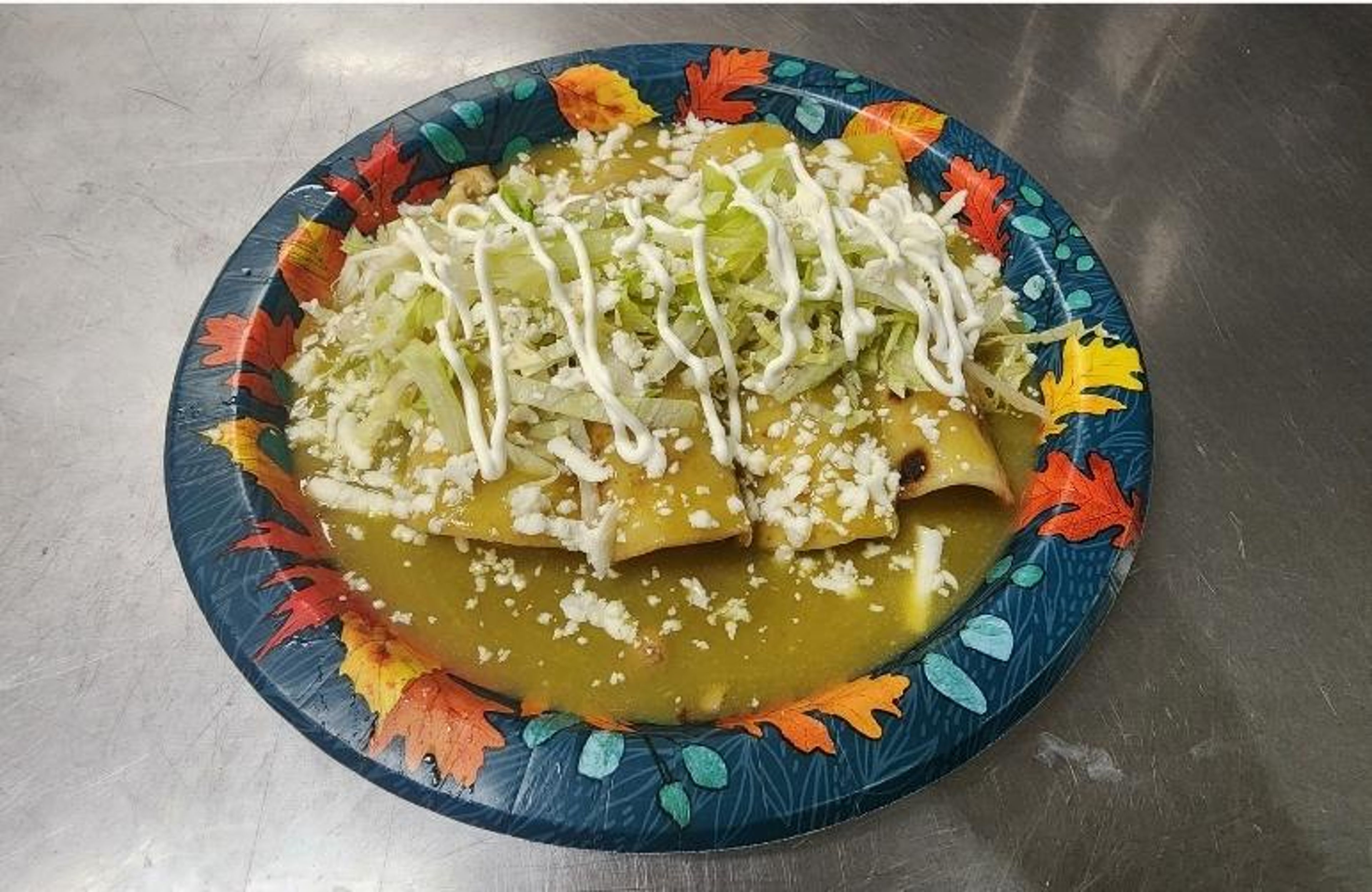 4 shrimp green enchiladas.