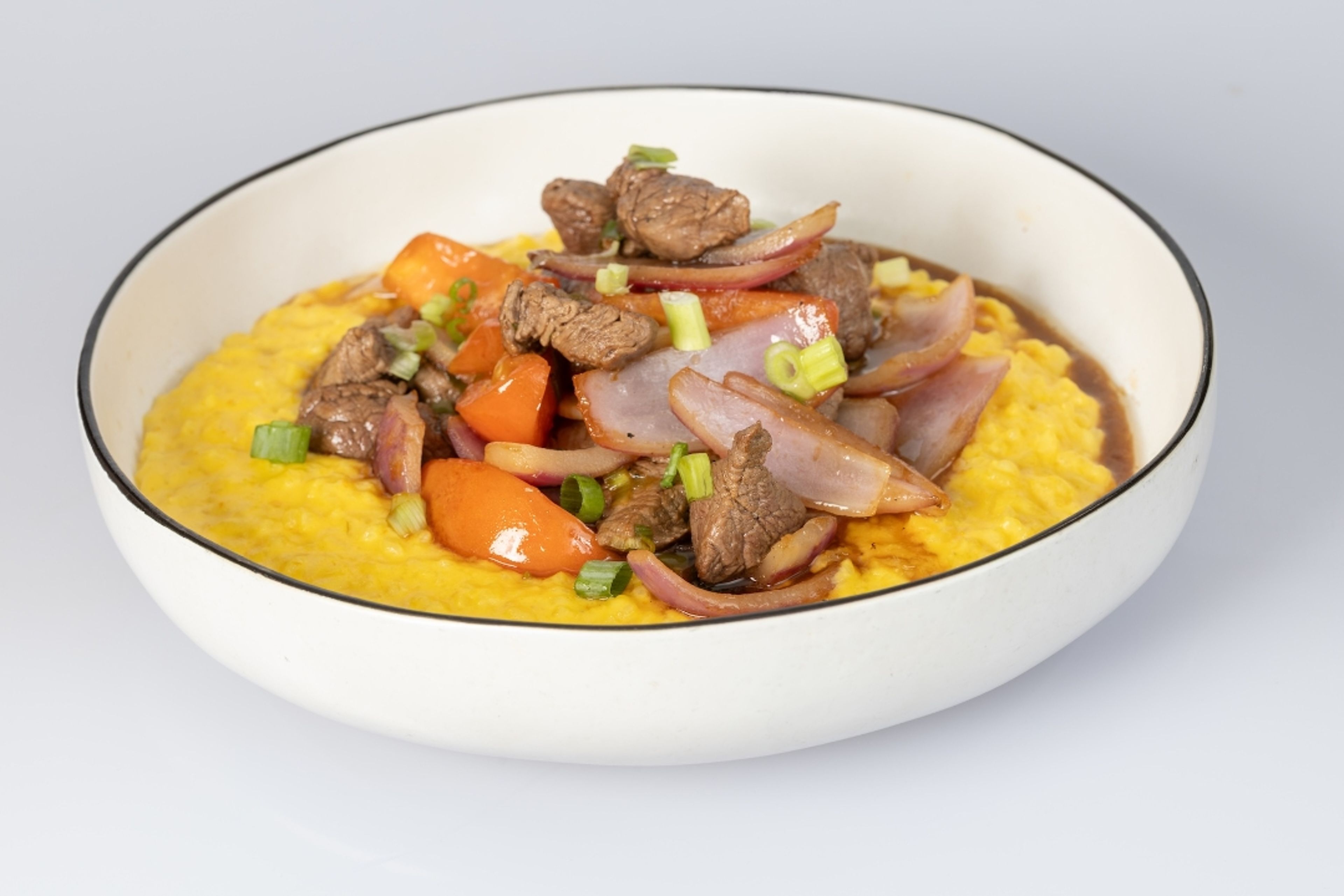 Arroz lomo cremoso aji amarillo.