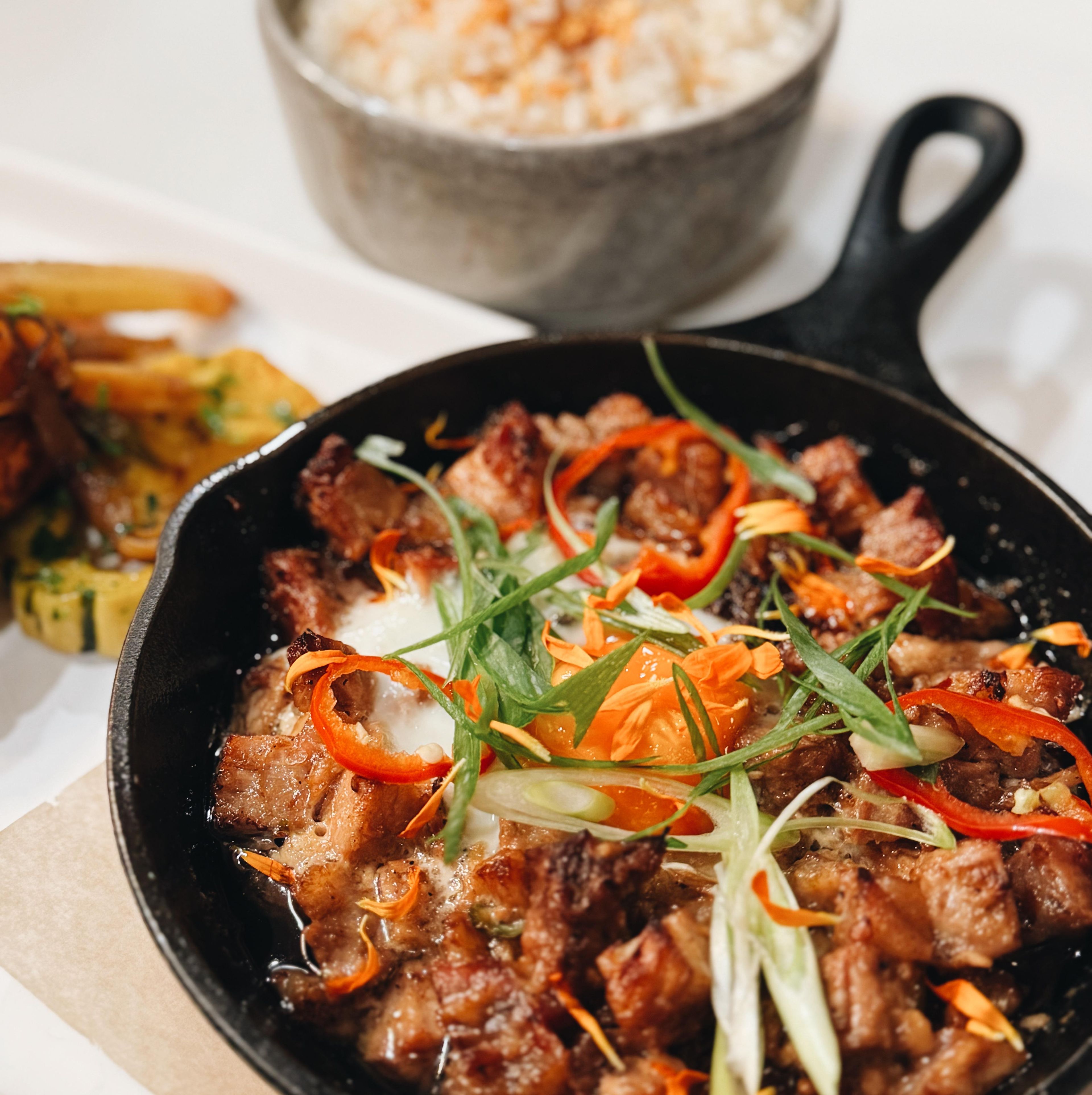 Pork Sisig & Garlic Fried Rice.