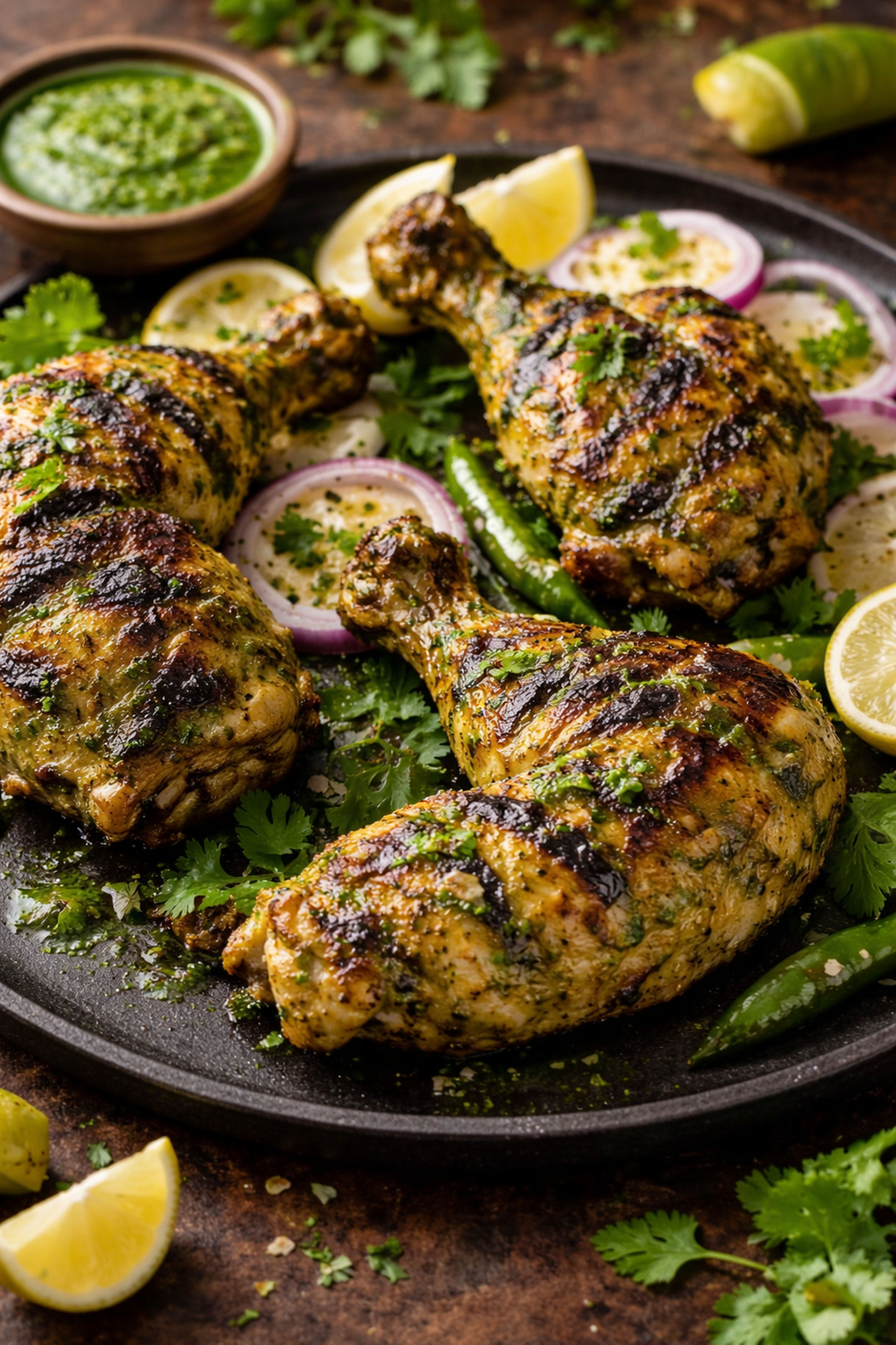 Green Tandoori Chicken.