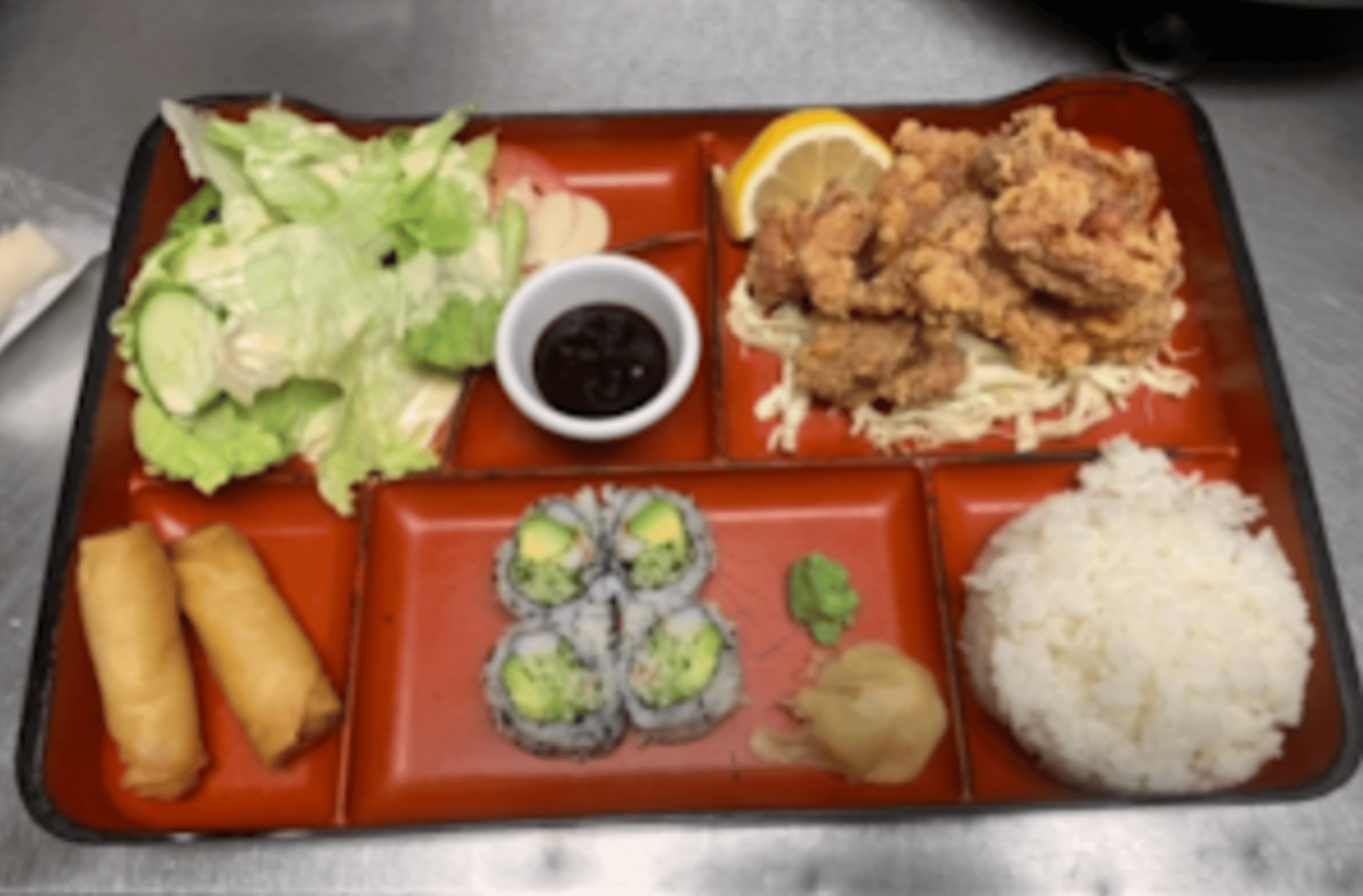 Chicken Kara Age Dinner Bento.