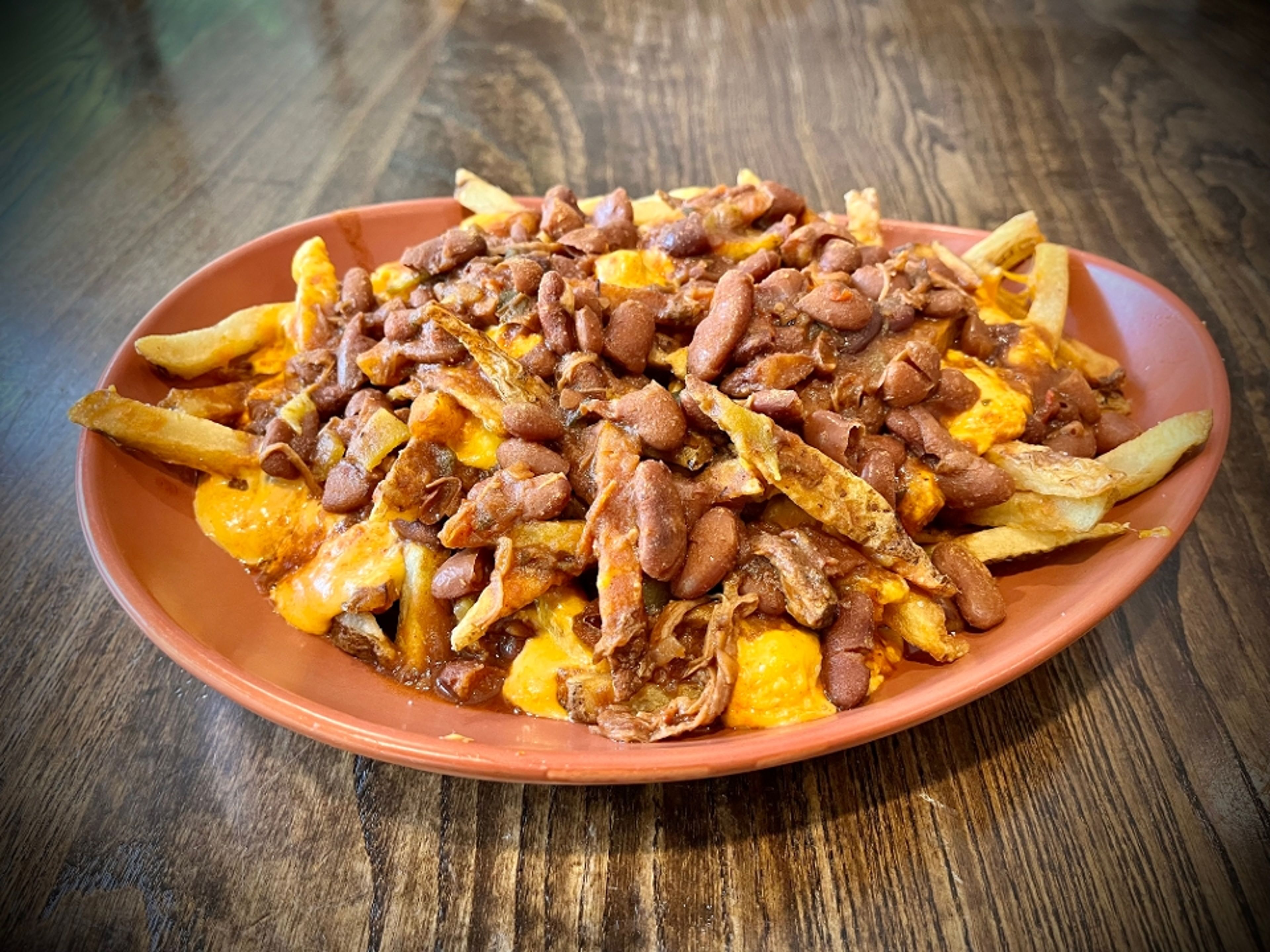 CHILI CHEESE FRIES.