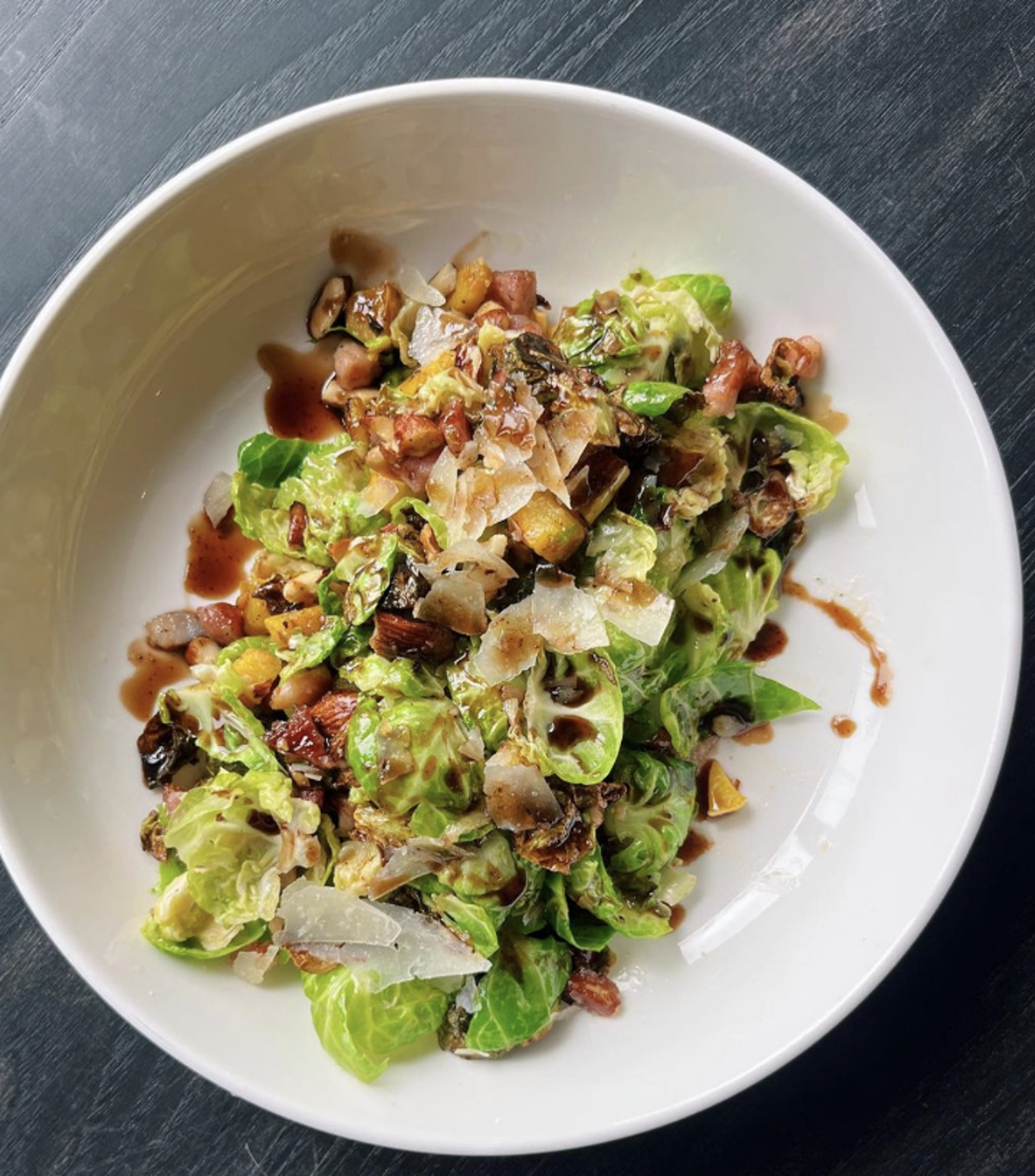 WARM BRUSSELS SPROUT SALAD.