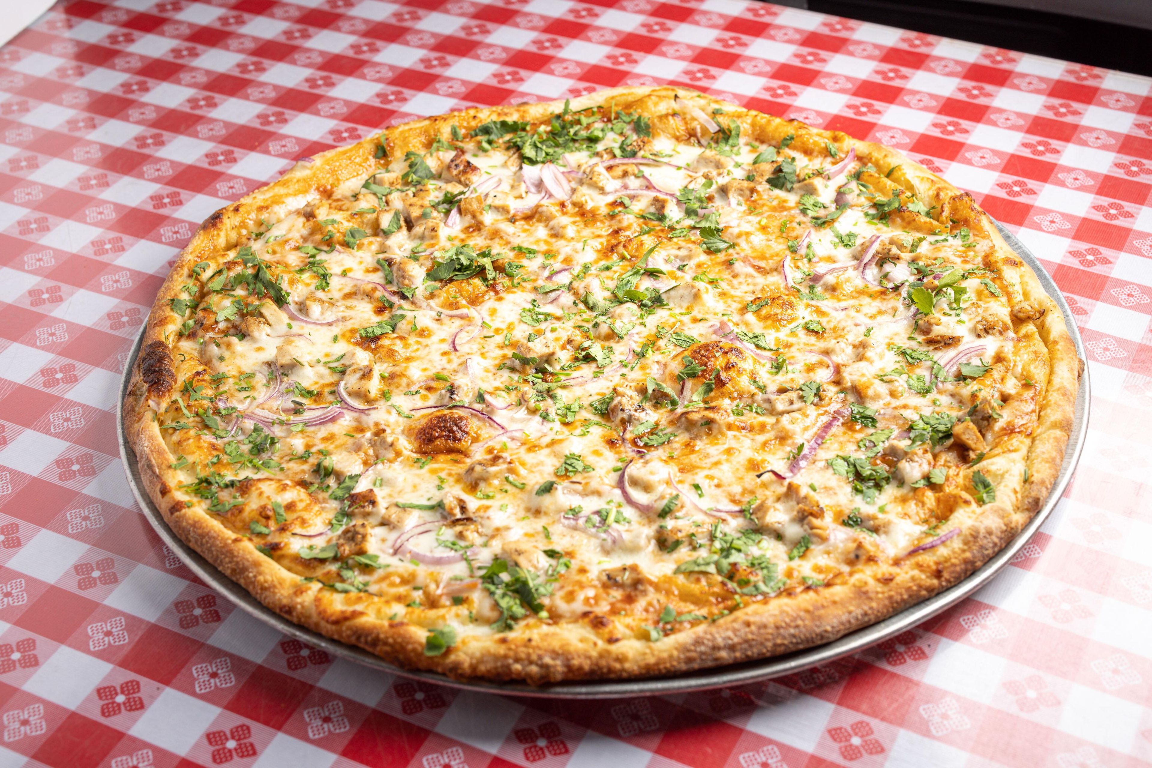 14" BBQ Chicken Pizza.