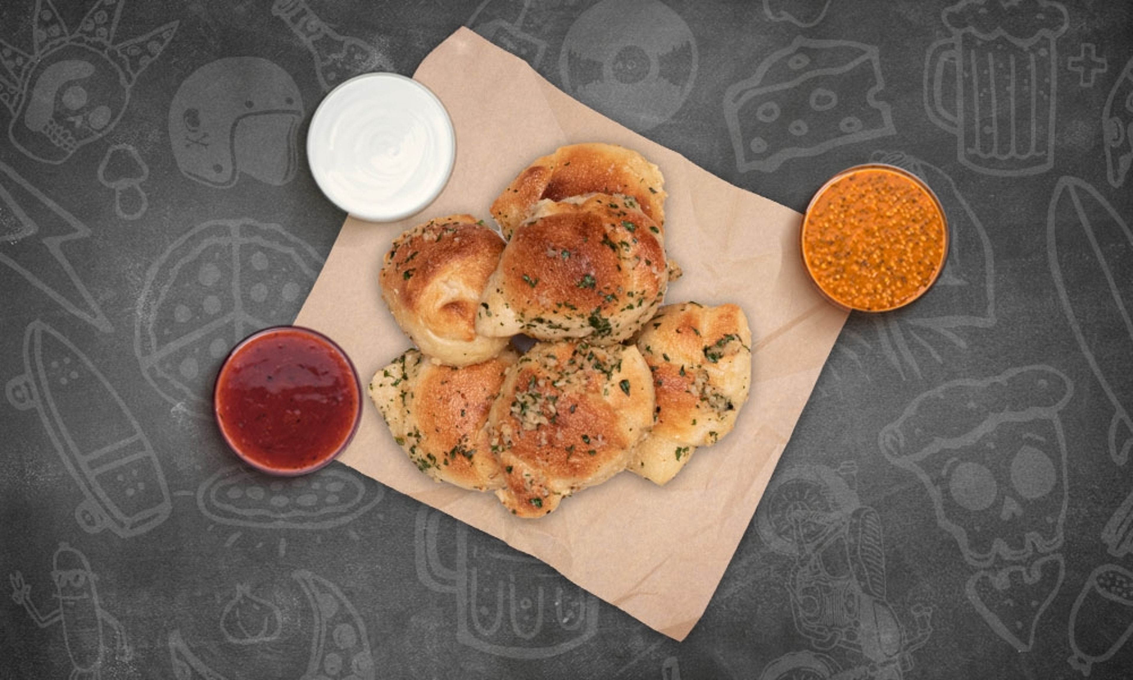 6 Garlic Knots.