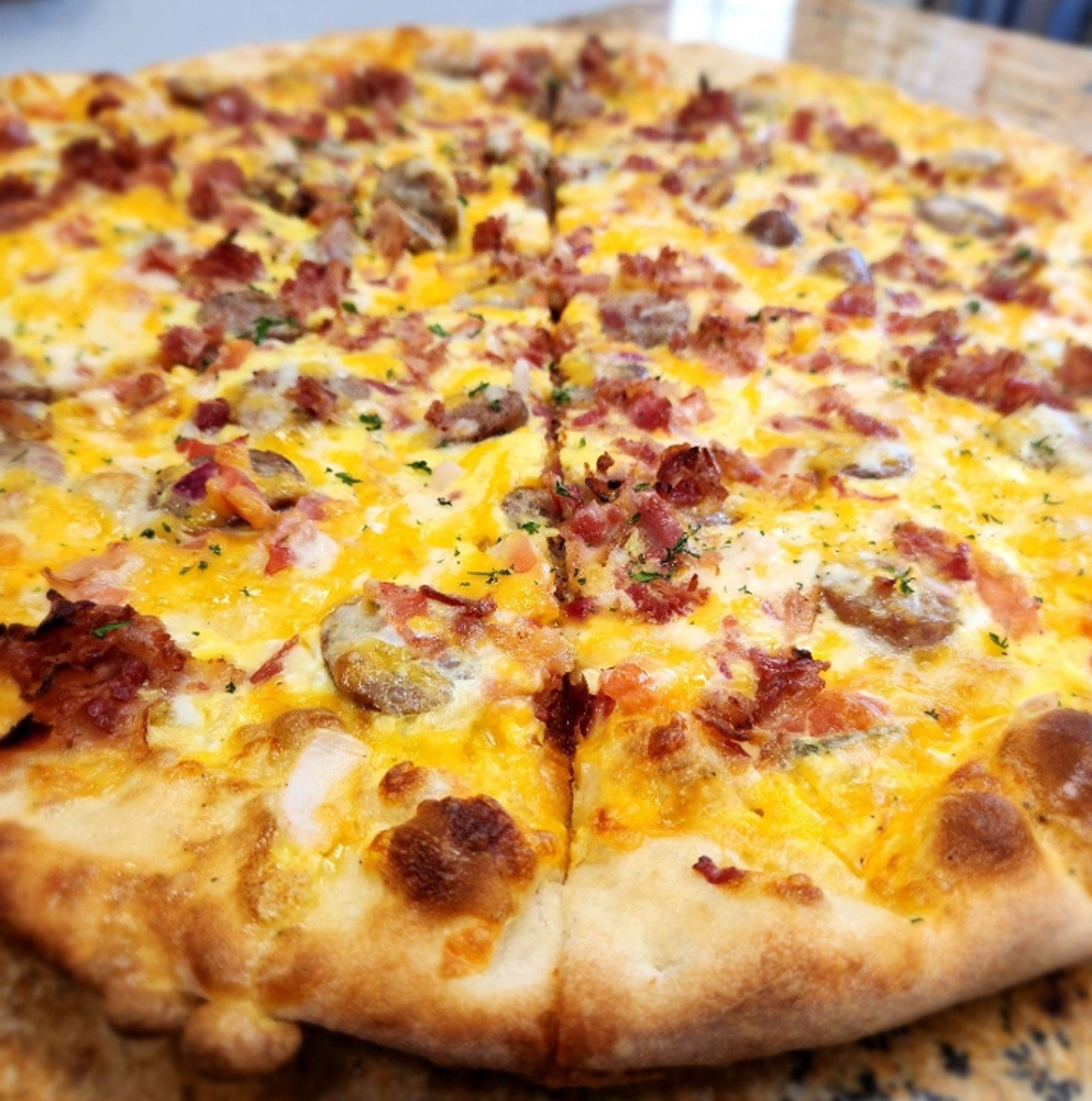 LG Breakfast Pizza.