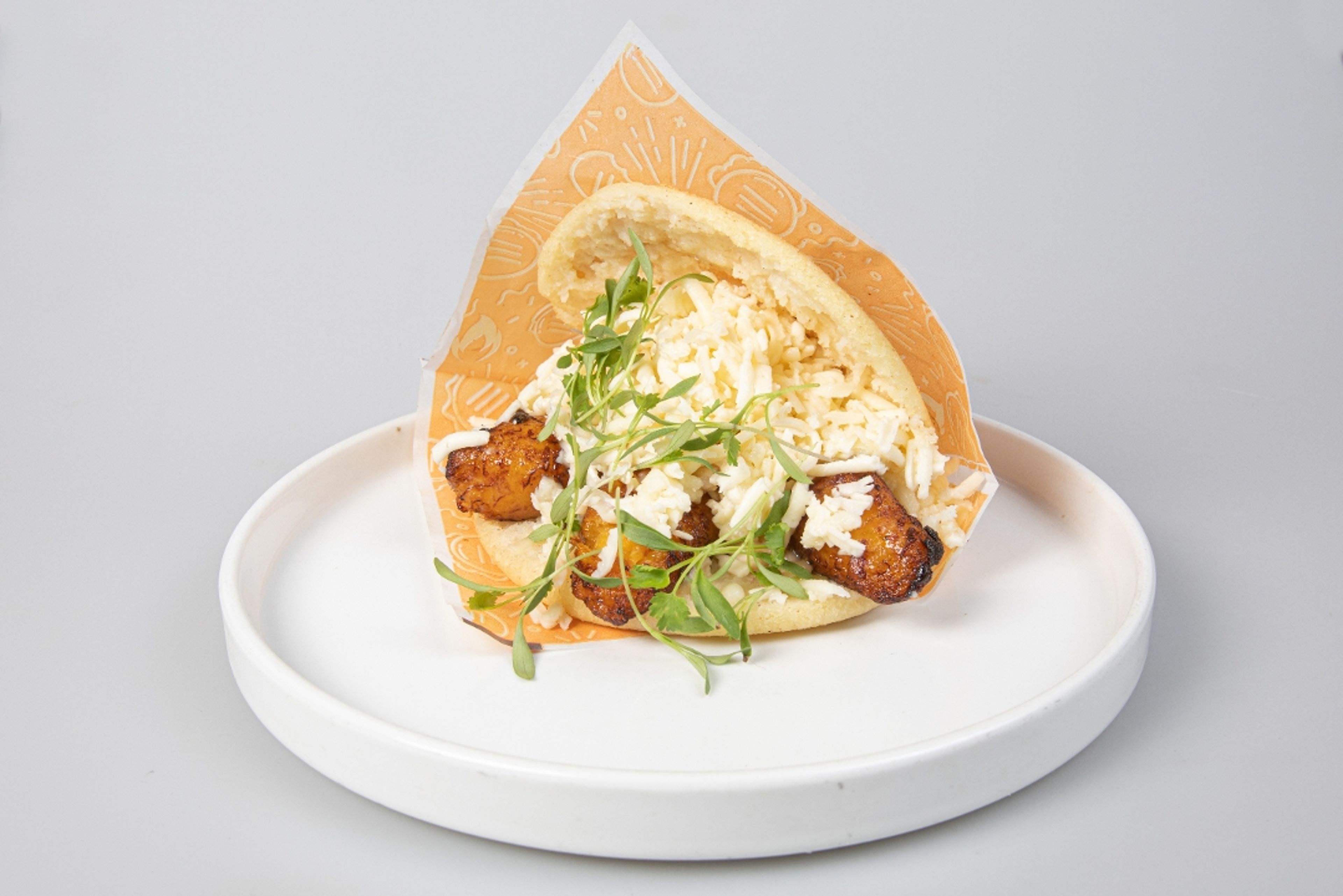 Arepa Sweet Plantains And White Cheese.