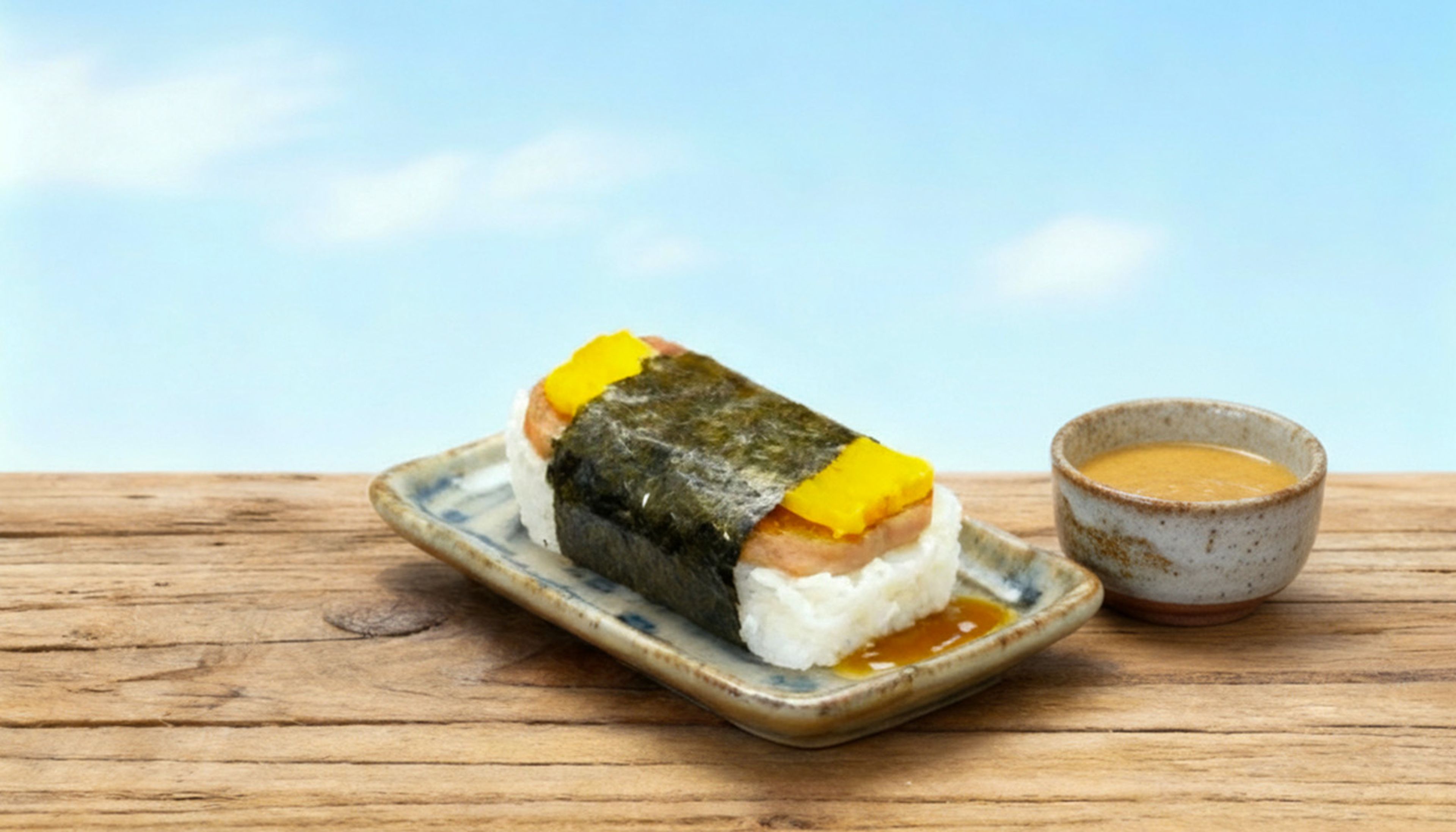 Spam Musubi w/Tamago.