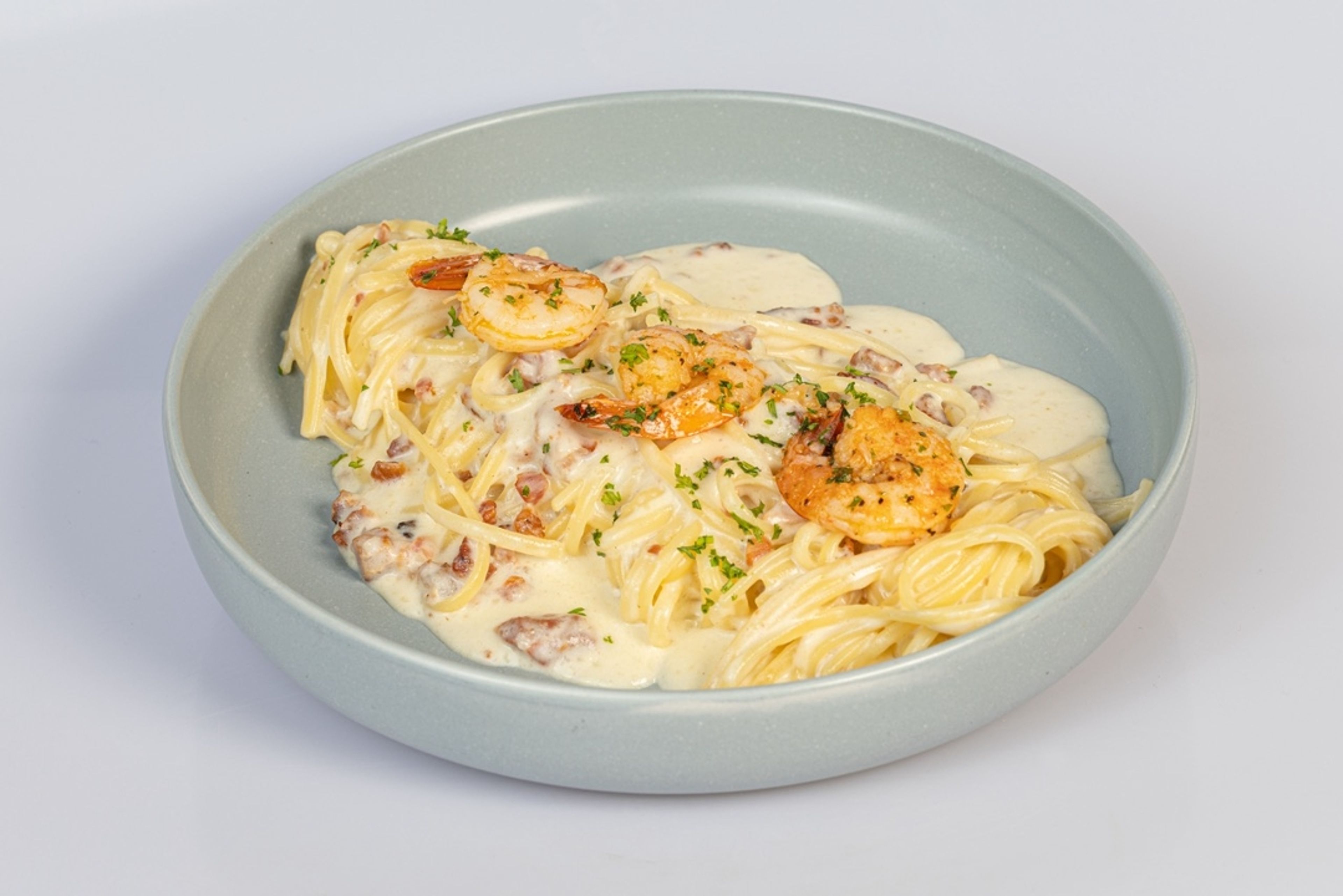 Shrimp Carbonara Lunch.