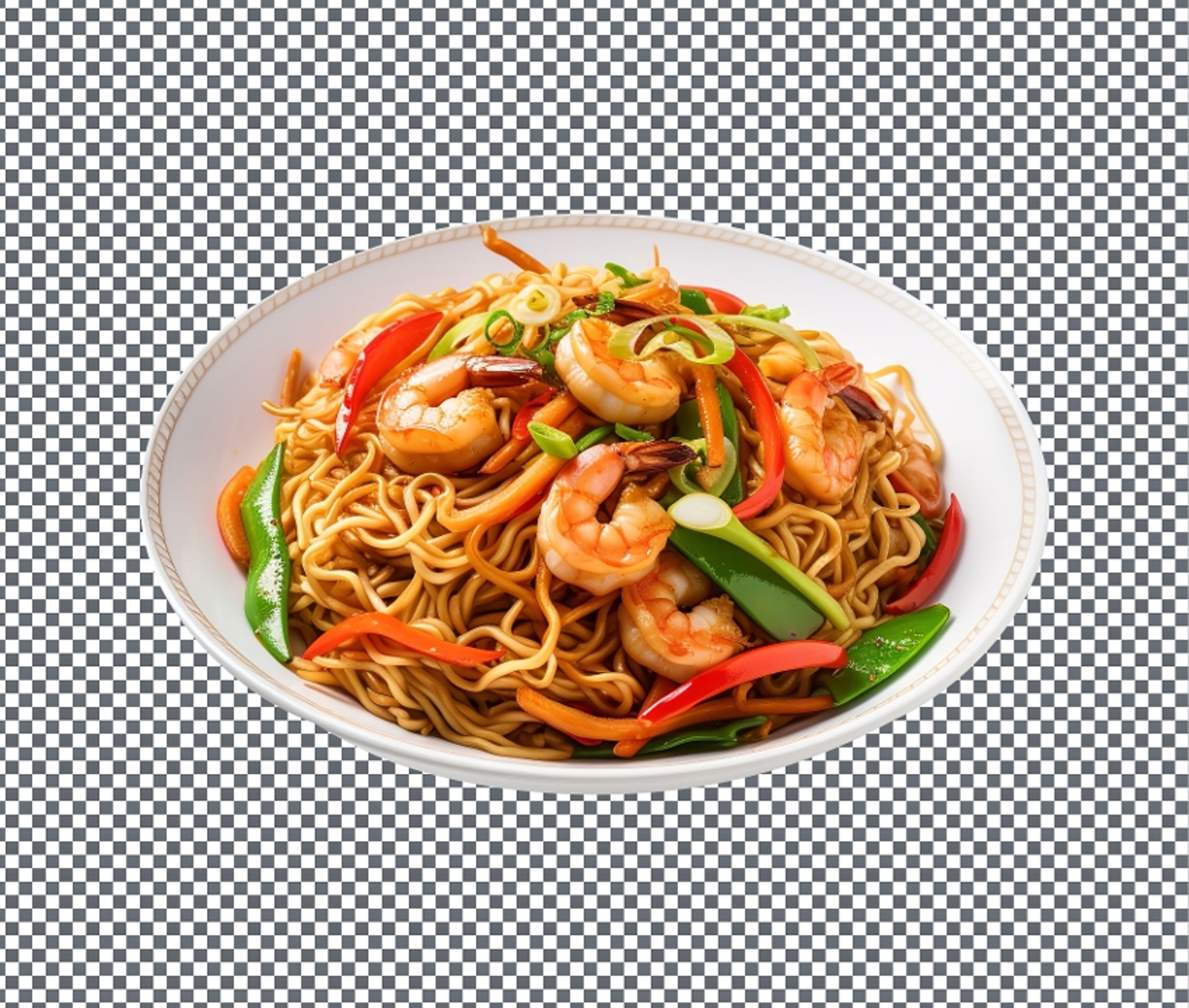 SHRIMP HAKKA NOODLES.