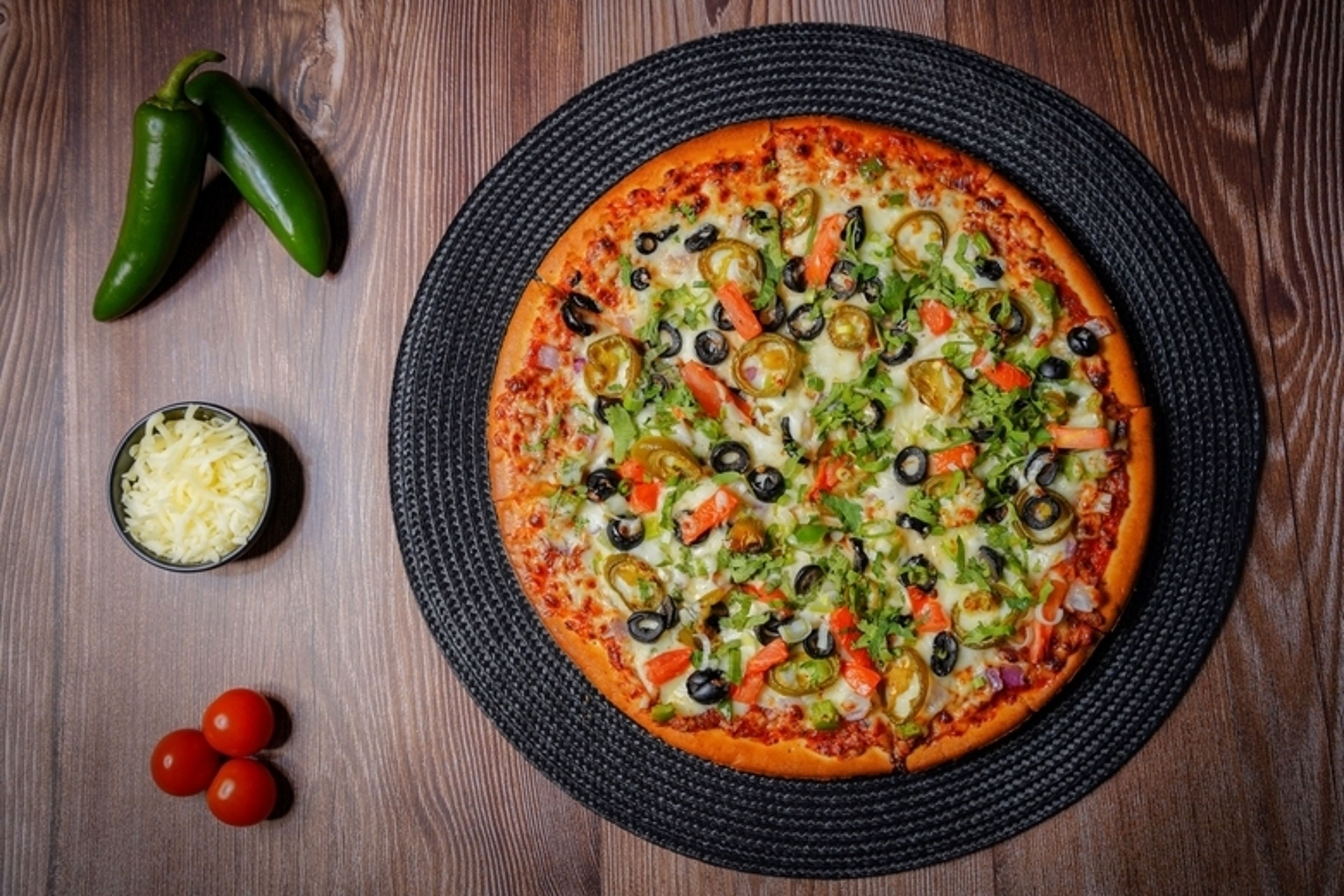 Spicy Indian Veggie Pizza.