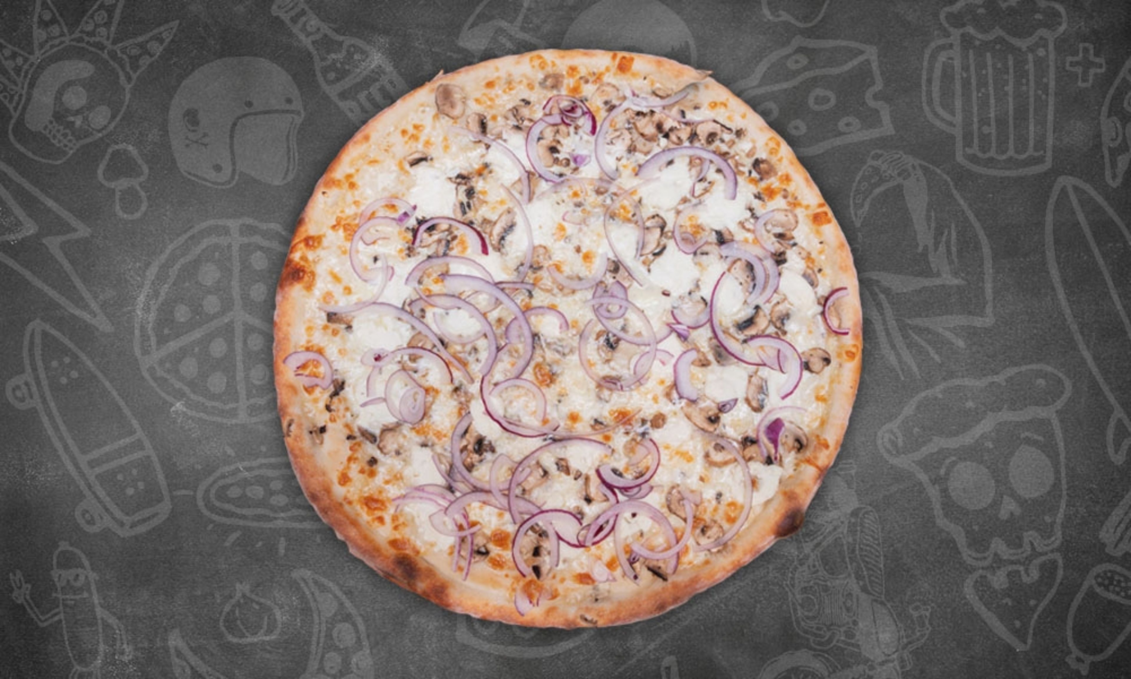 White Mushroom Whole Pie.