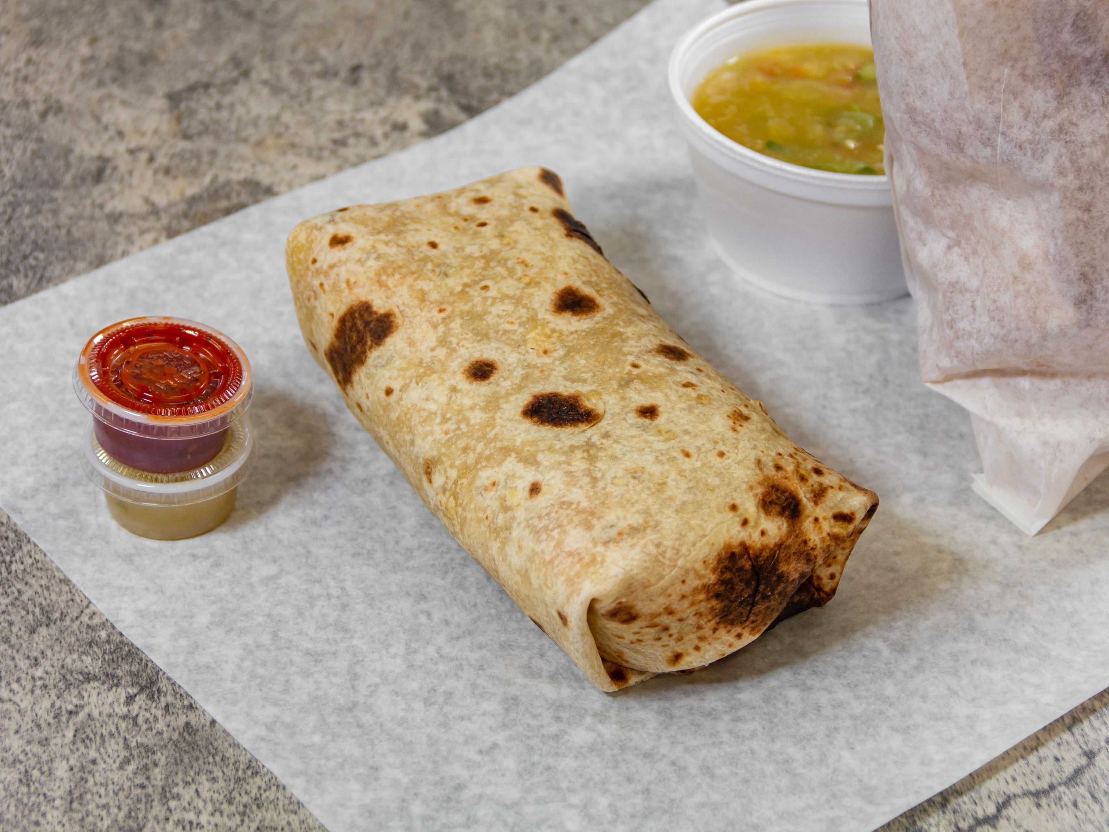 #3 Meat Bean Rice and Cheese Burrito.