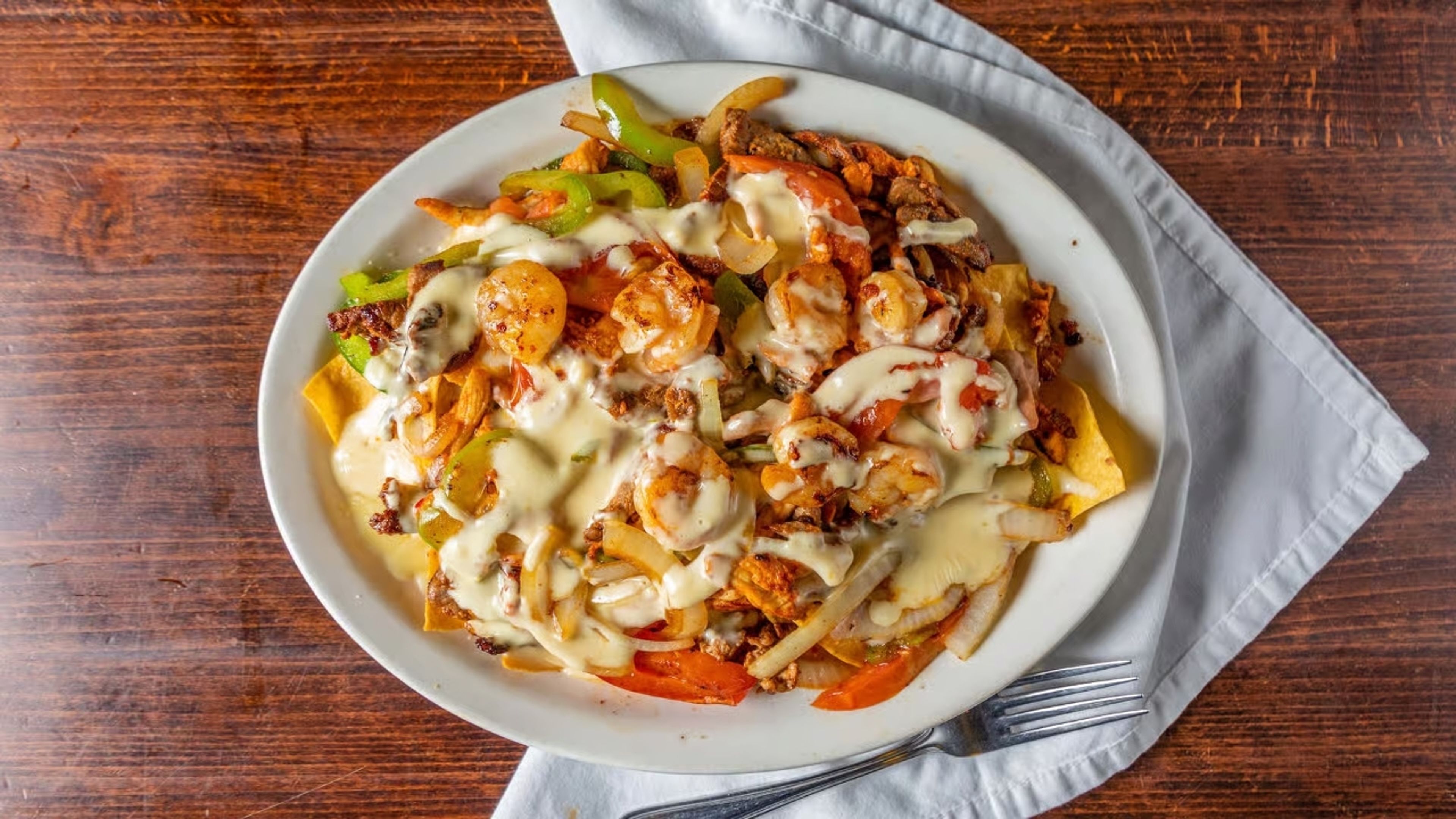 Nachos Fajita Shrimp.