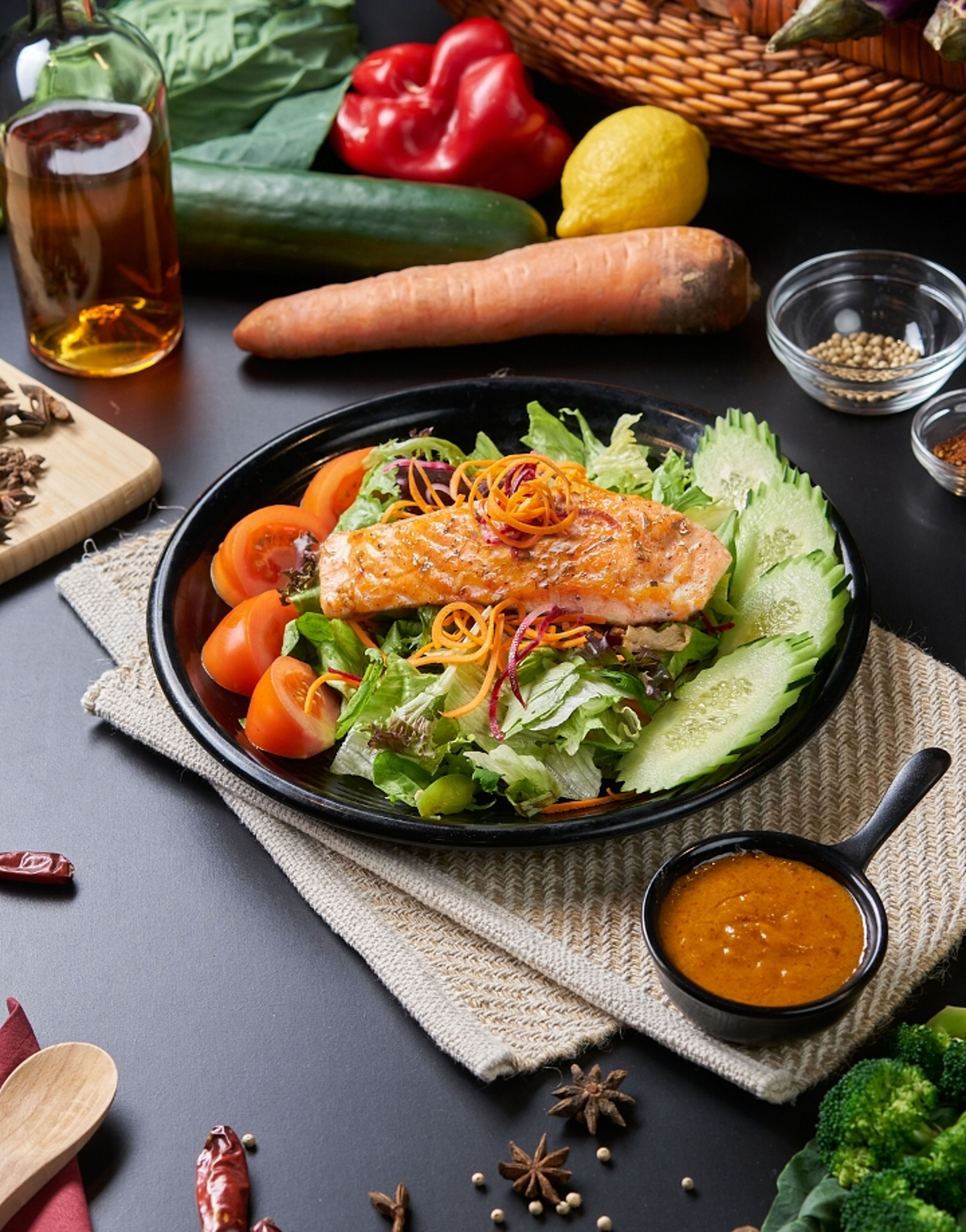 Grilled Salmon Salad.