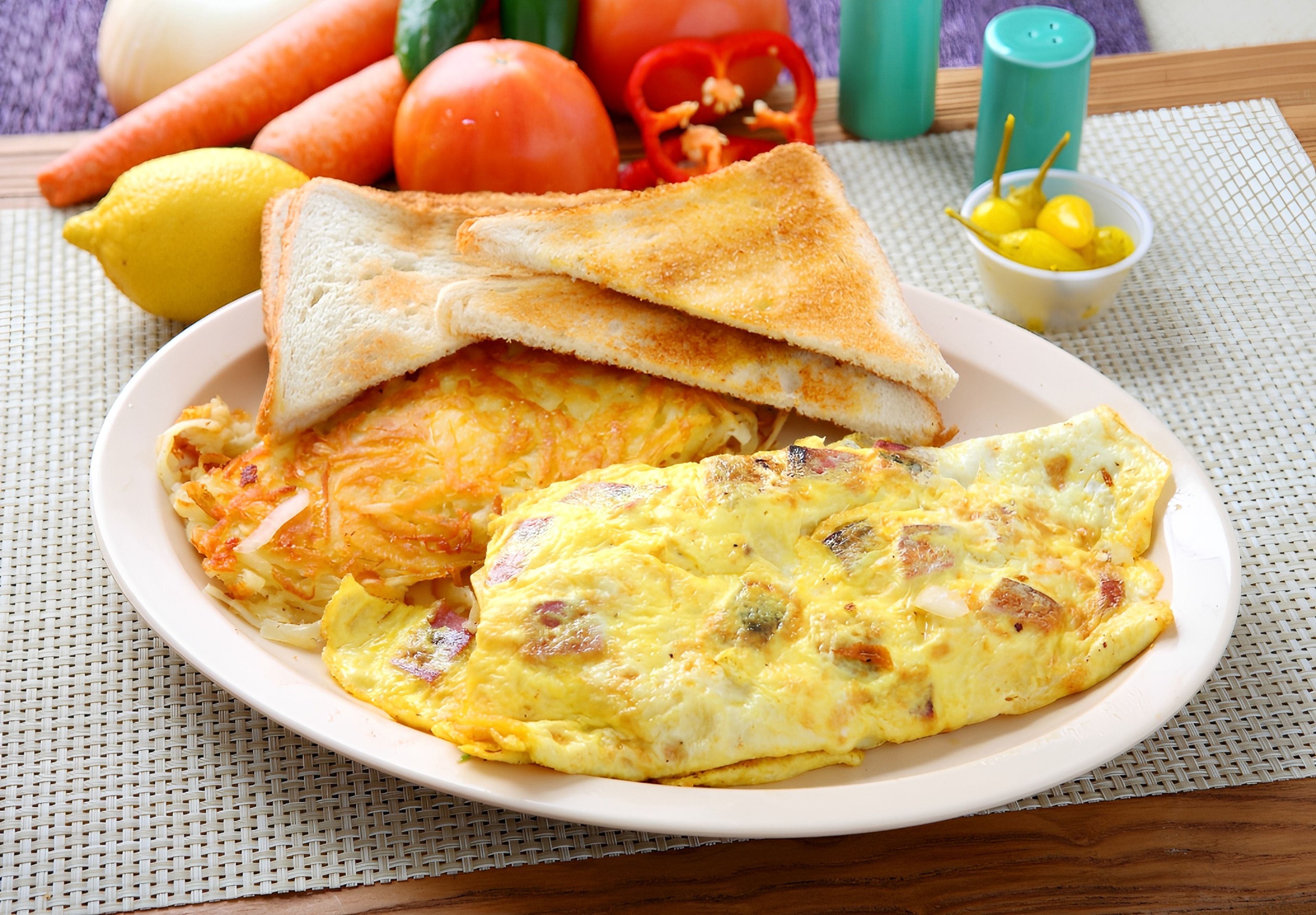 Ham Omelette Breakfast.