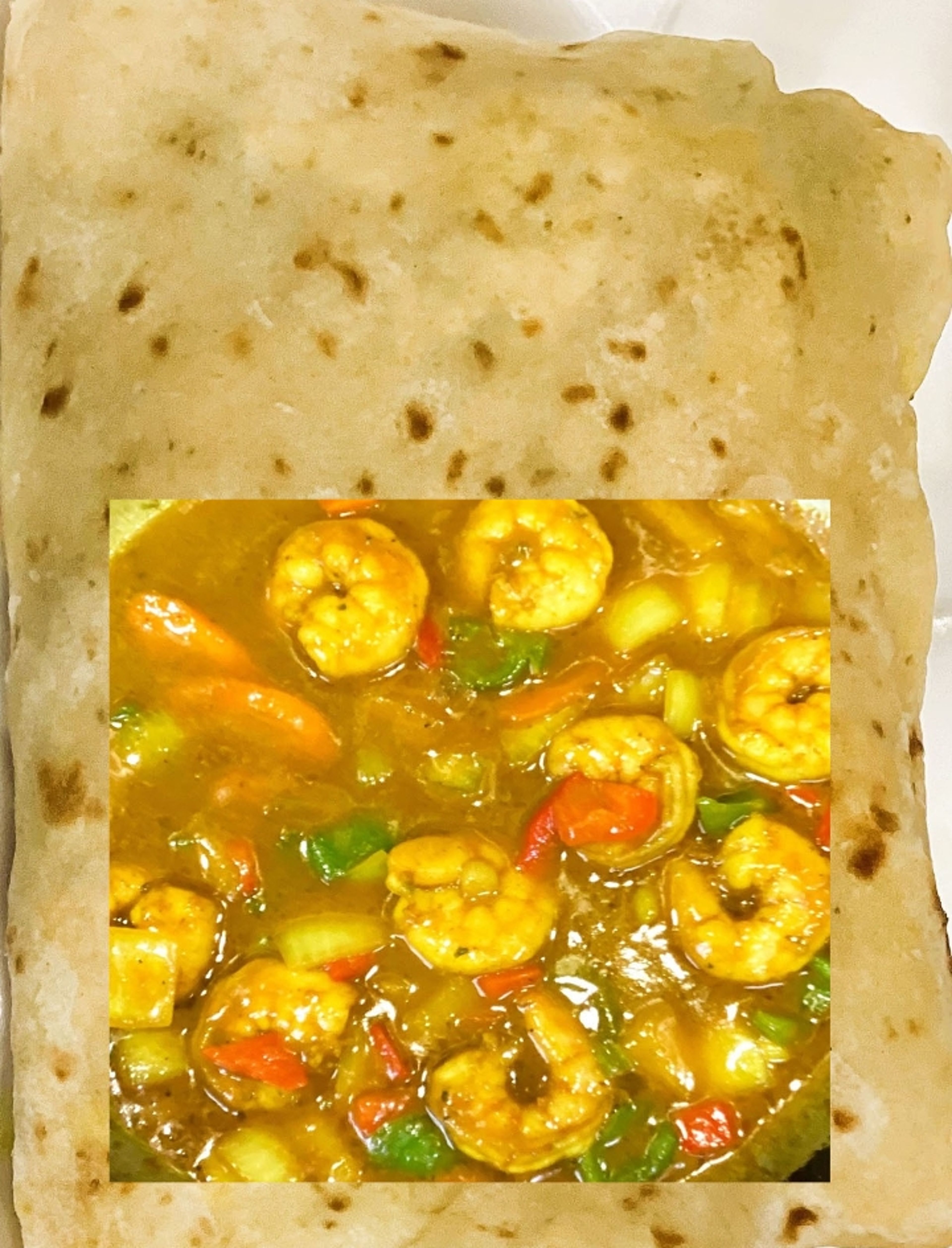Shrimp roti.