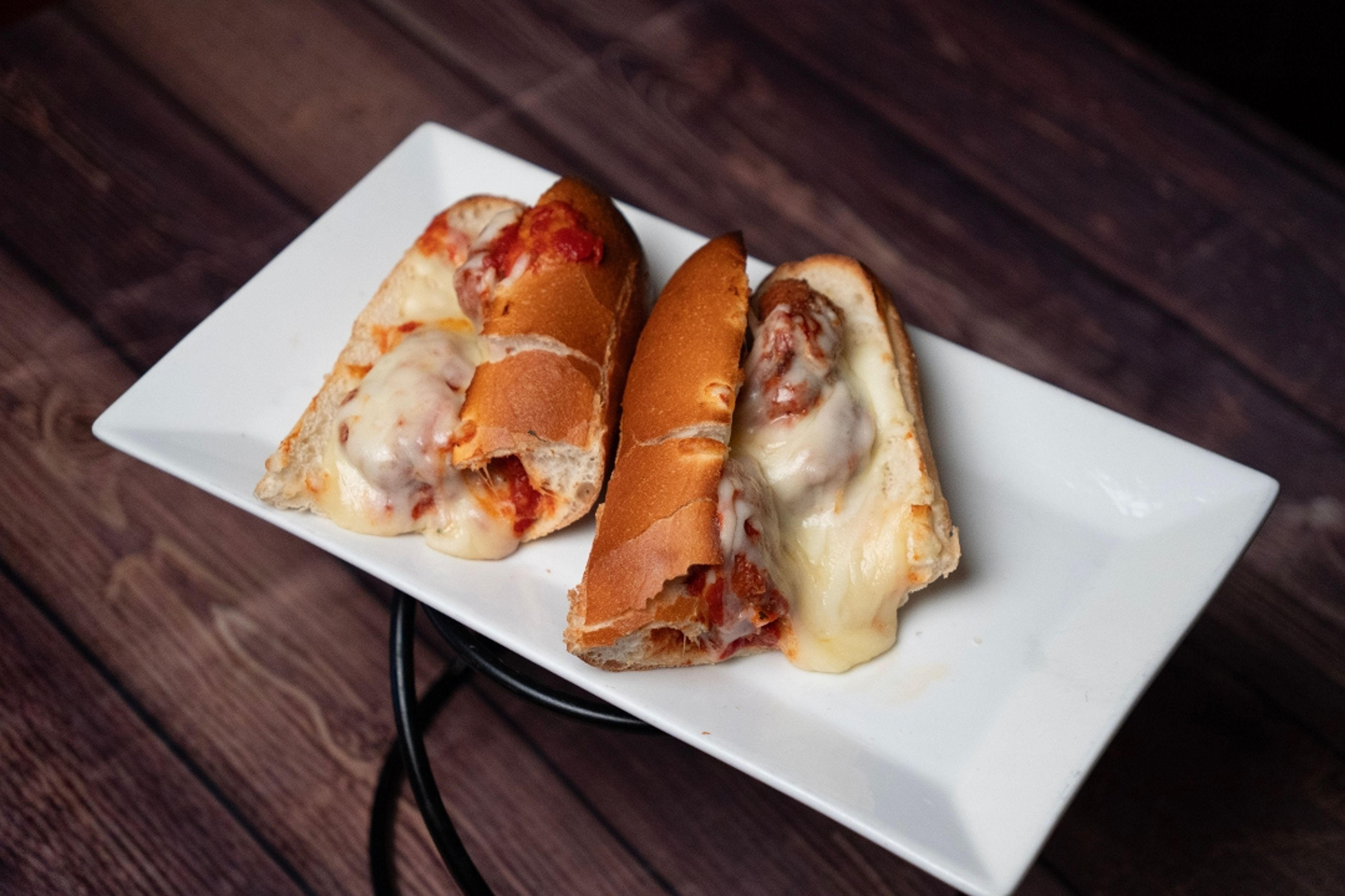 Meatball Parmigiana Hero.