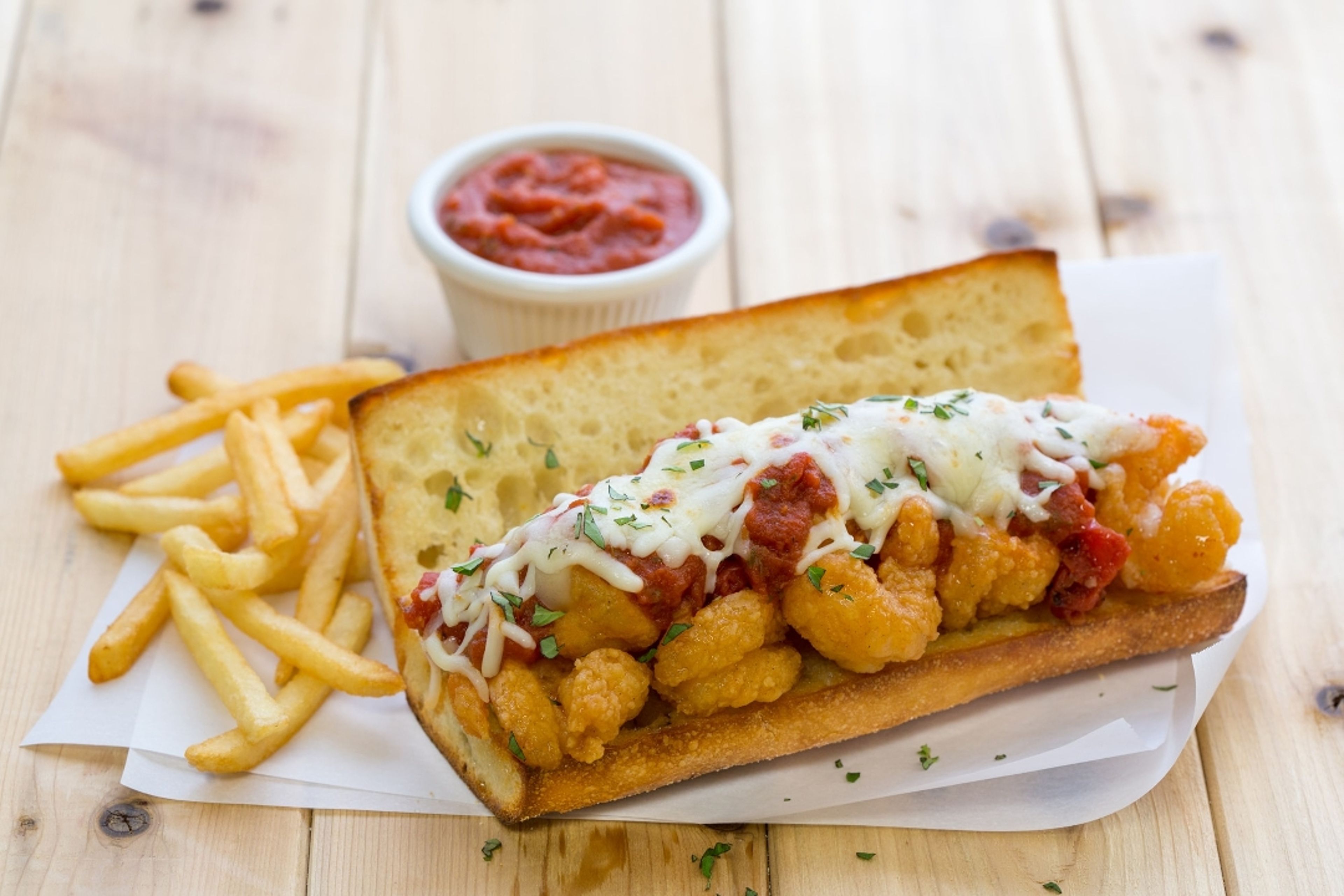 Shrimp Parmesan Sub.