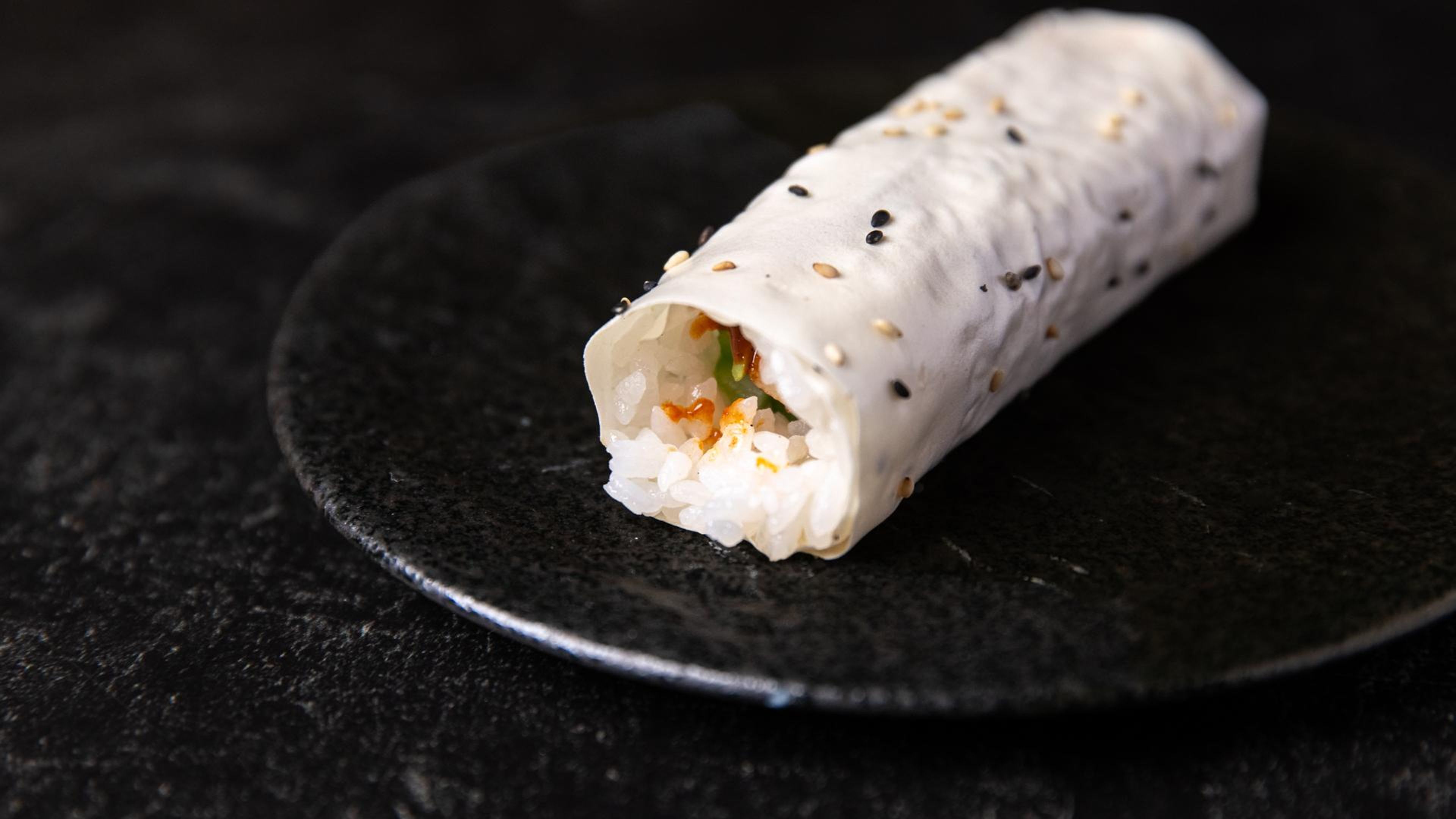 Spicy Miso Seabass Handroll.