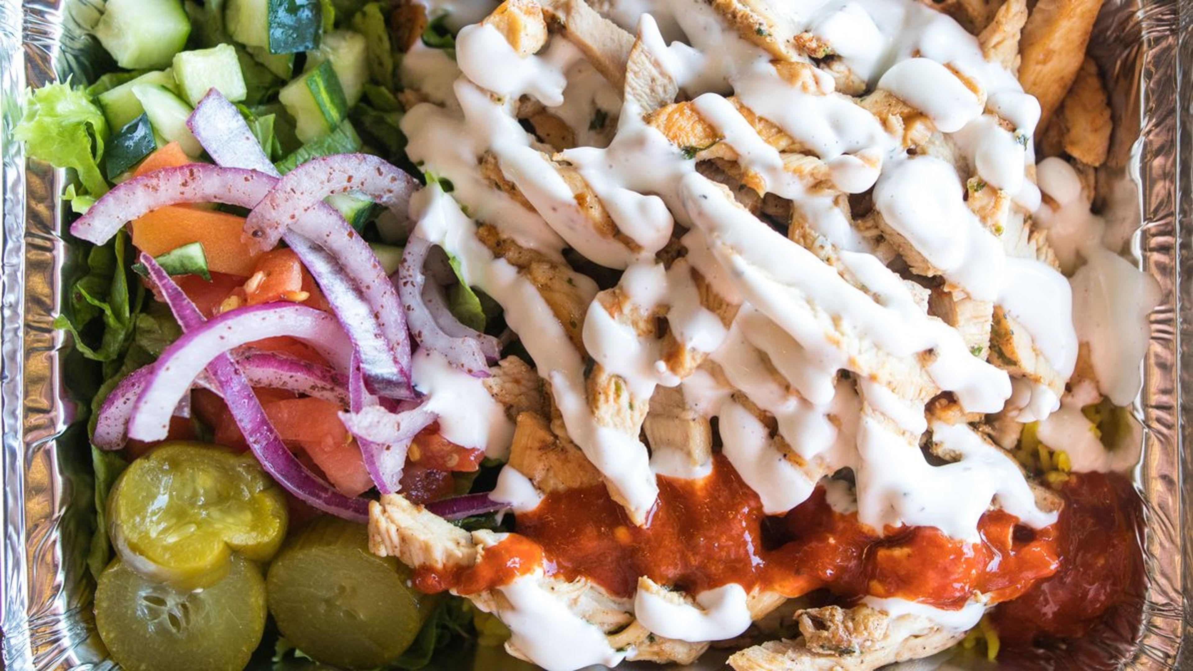 Chicken Shawarma Over Rice.