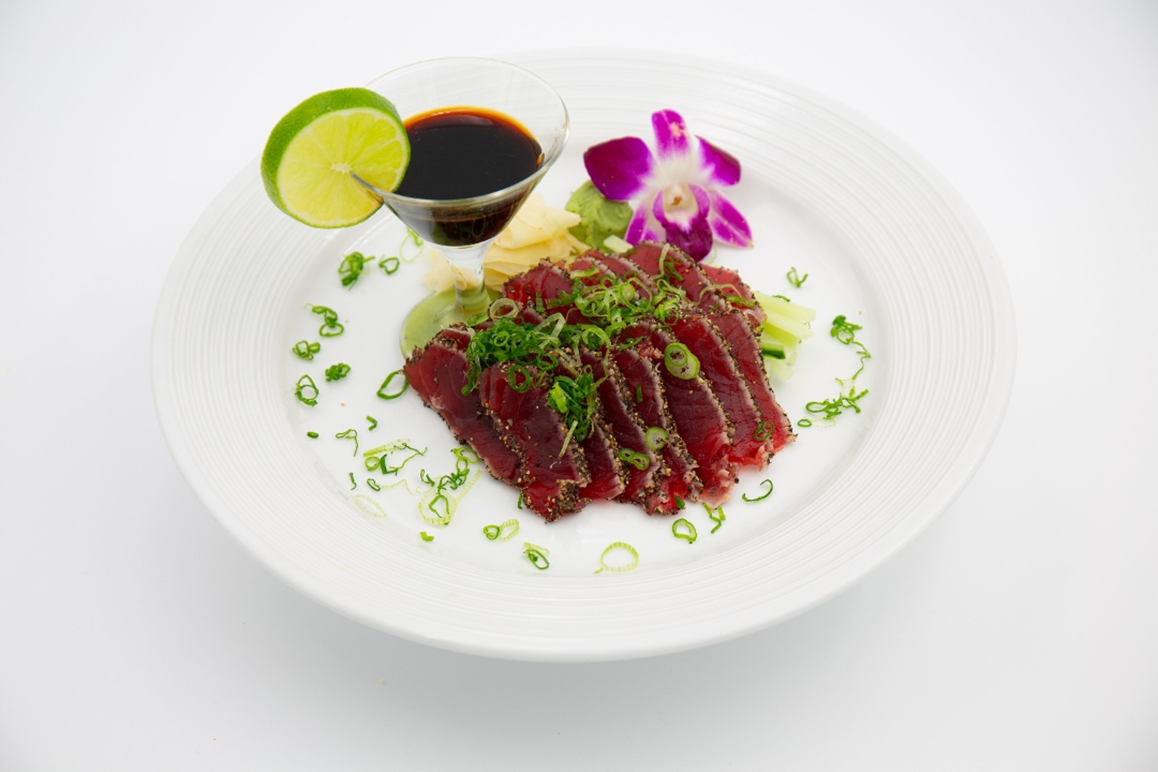 Pepper Tuna with Ponzu Sauce.