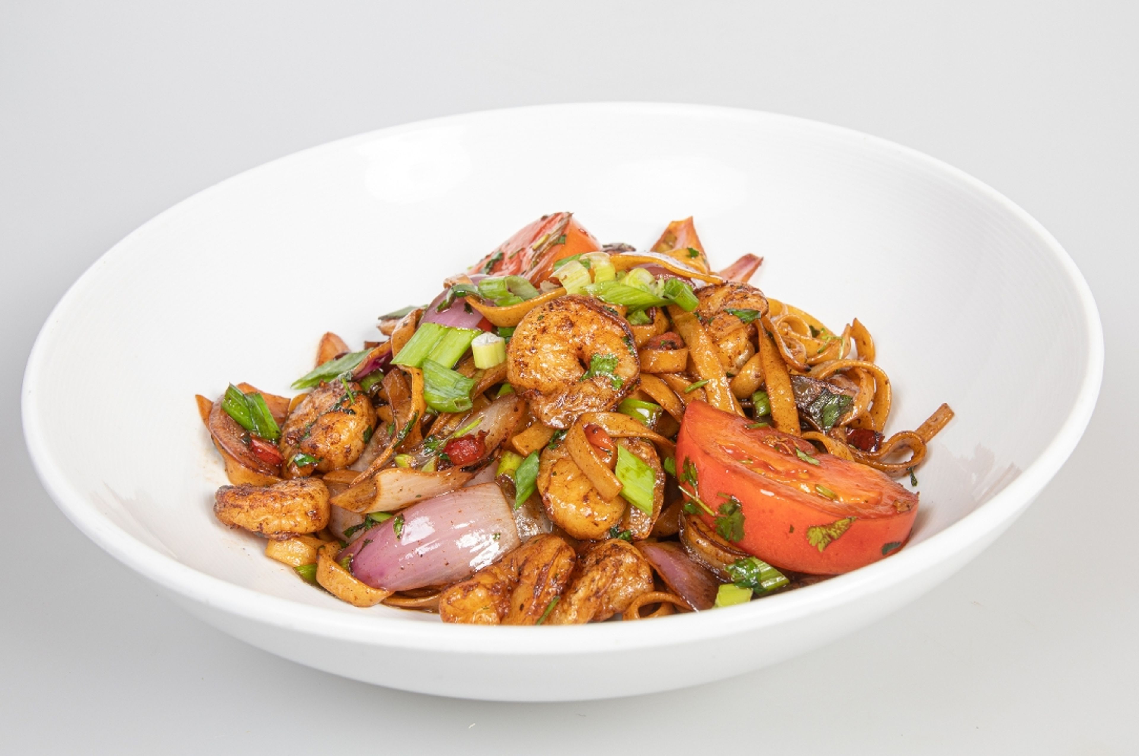 Sauteed-Tossed Noodles with shrimp.