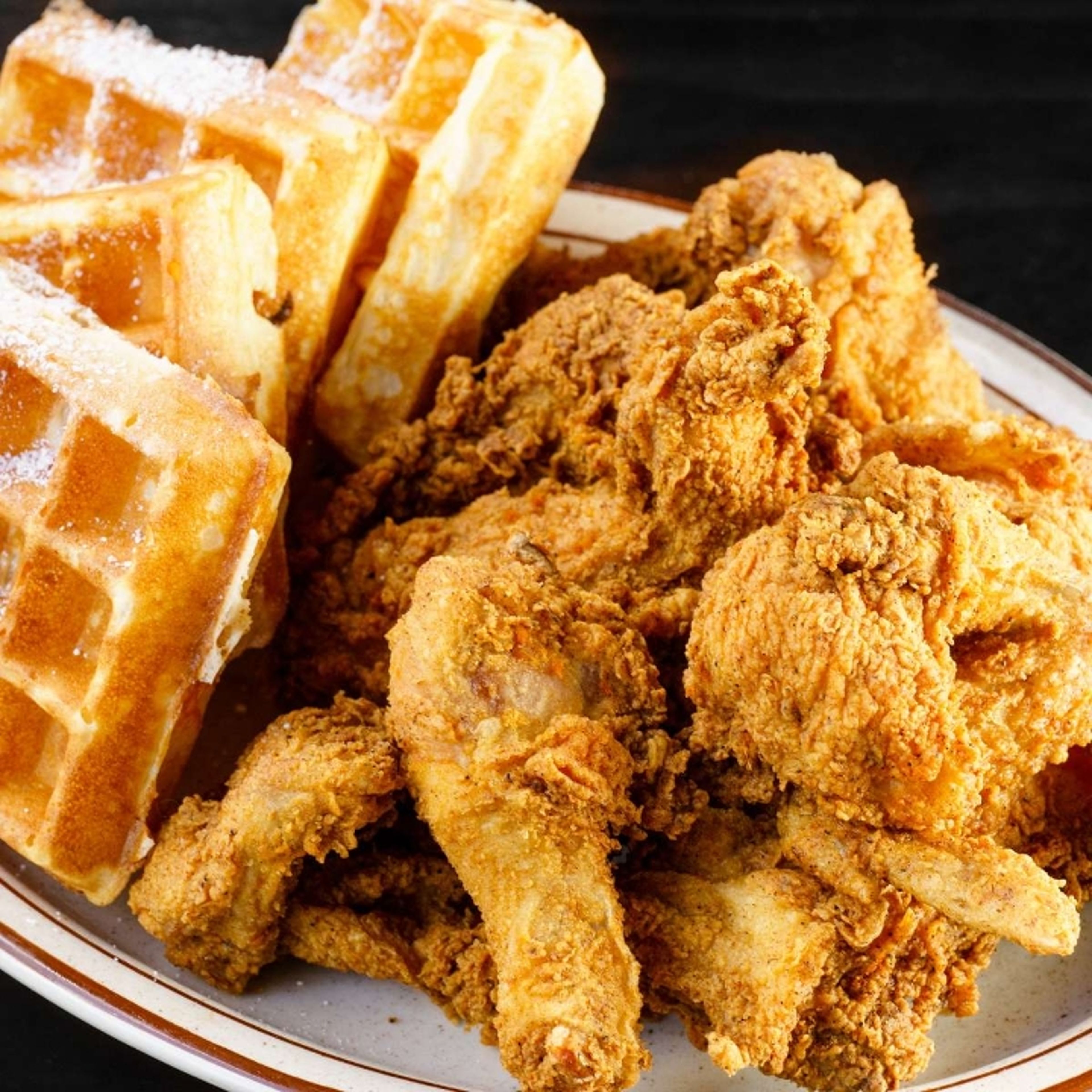 8 Piece Fried Chicken & Waffles.