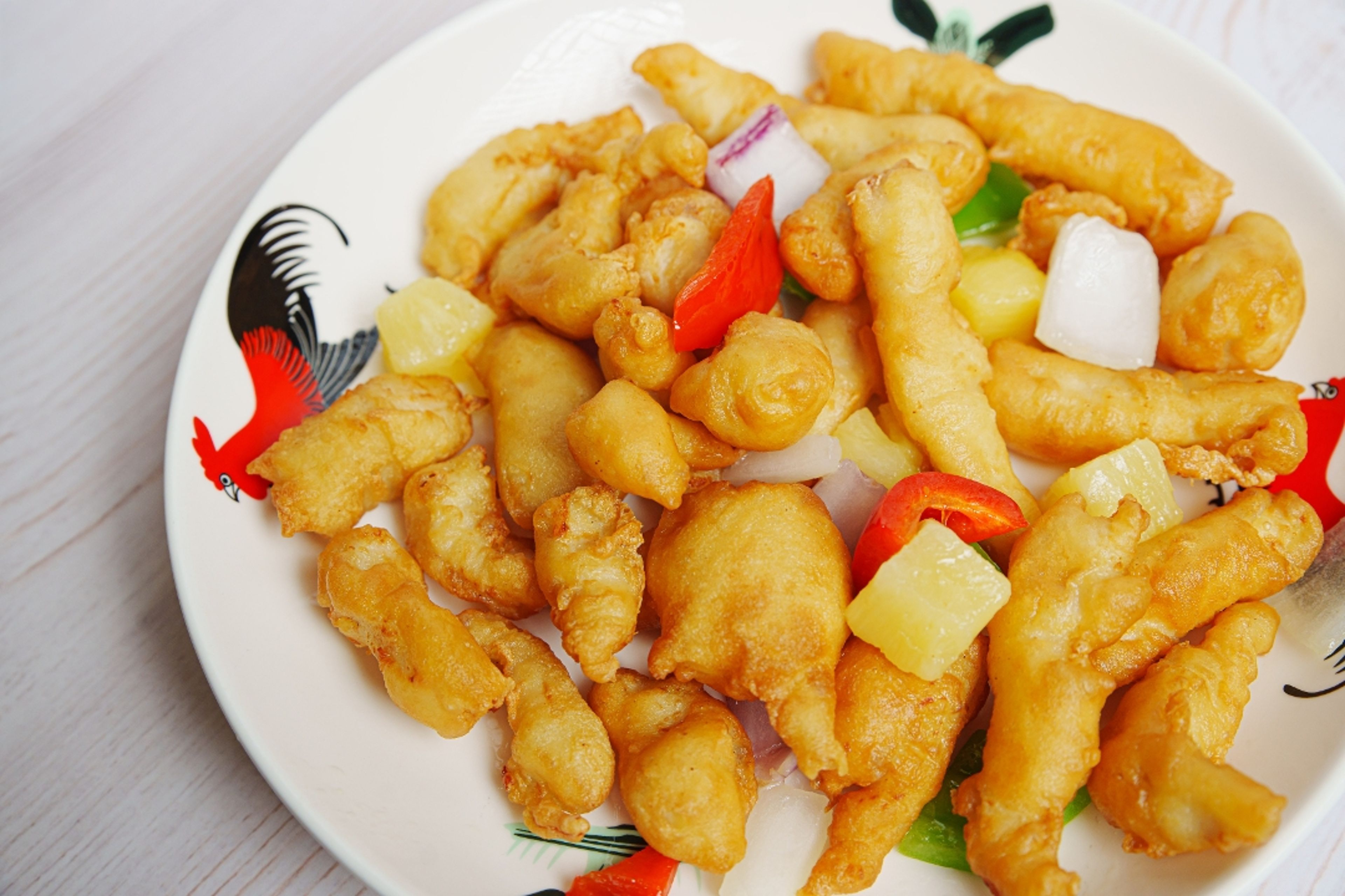 Sweet & Sour Chicken Dinner 糖醋鸡 Pollo agridulce.