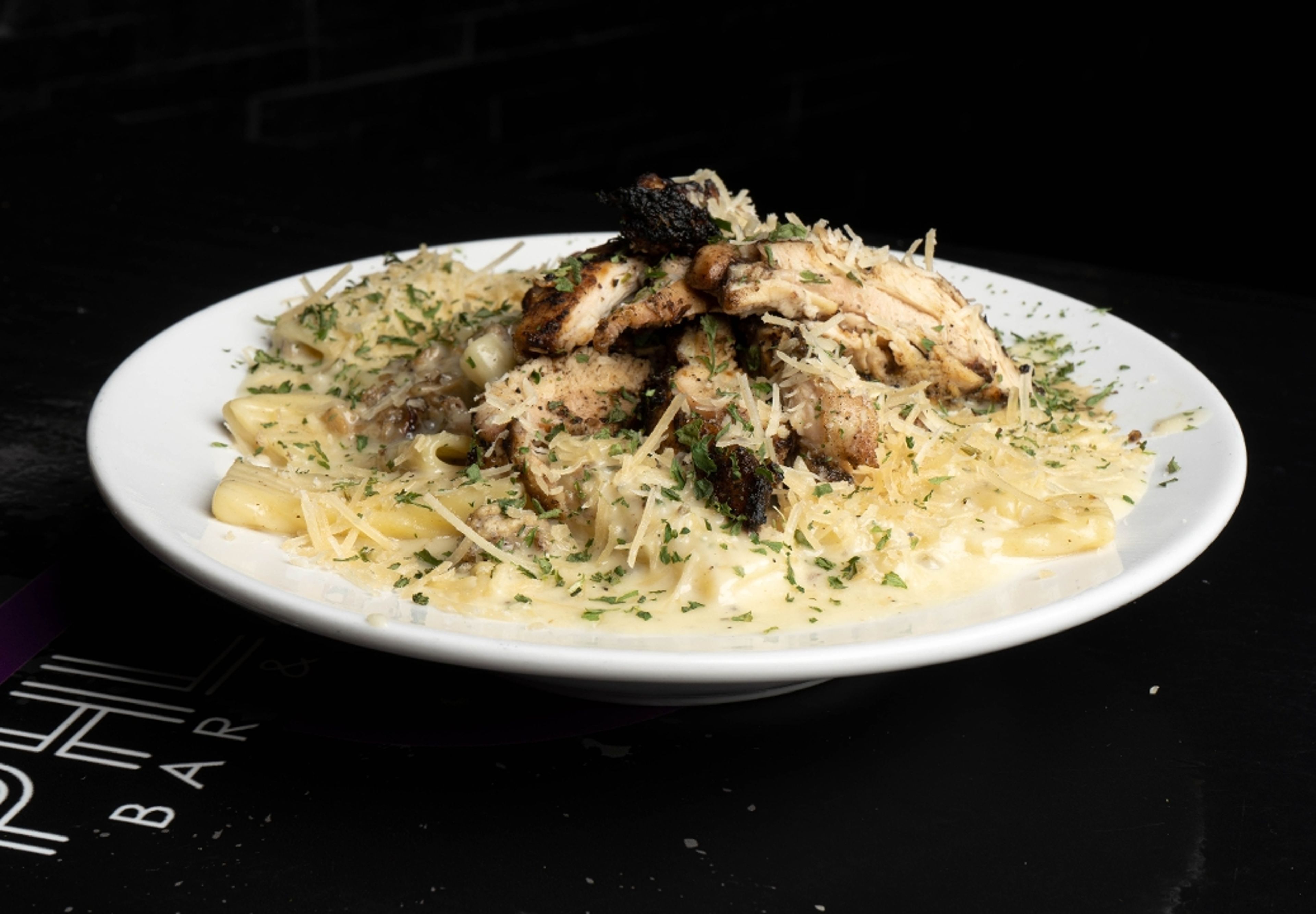 Jerk Chicken Alfredo.