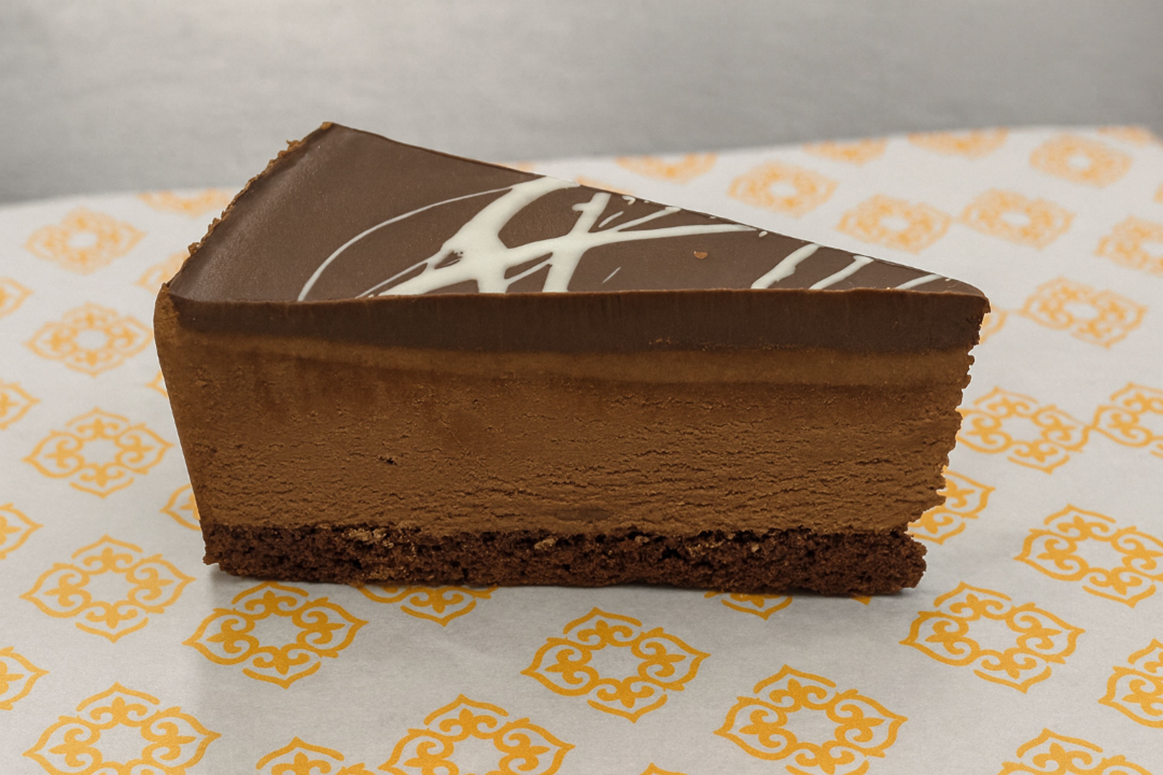 Chocolate Mousse Slice Cake.