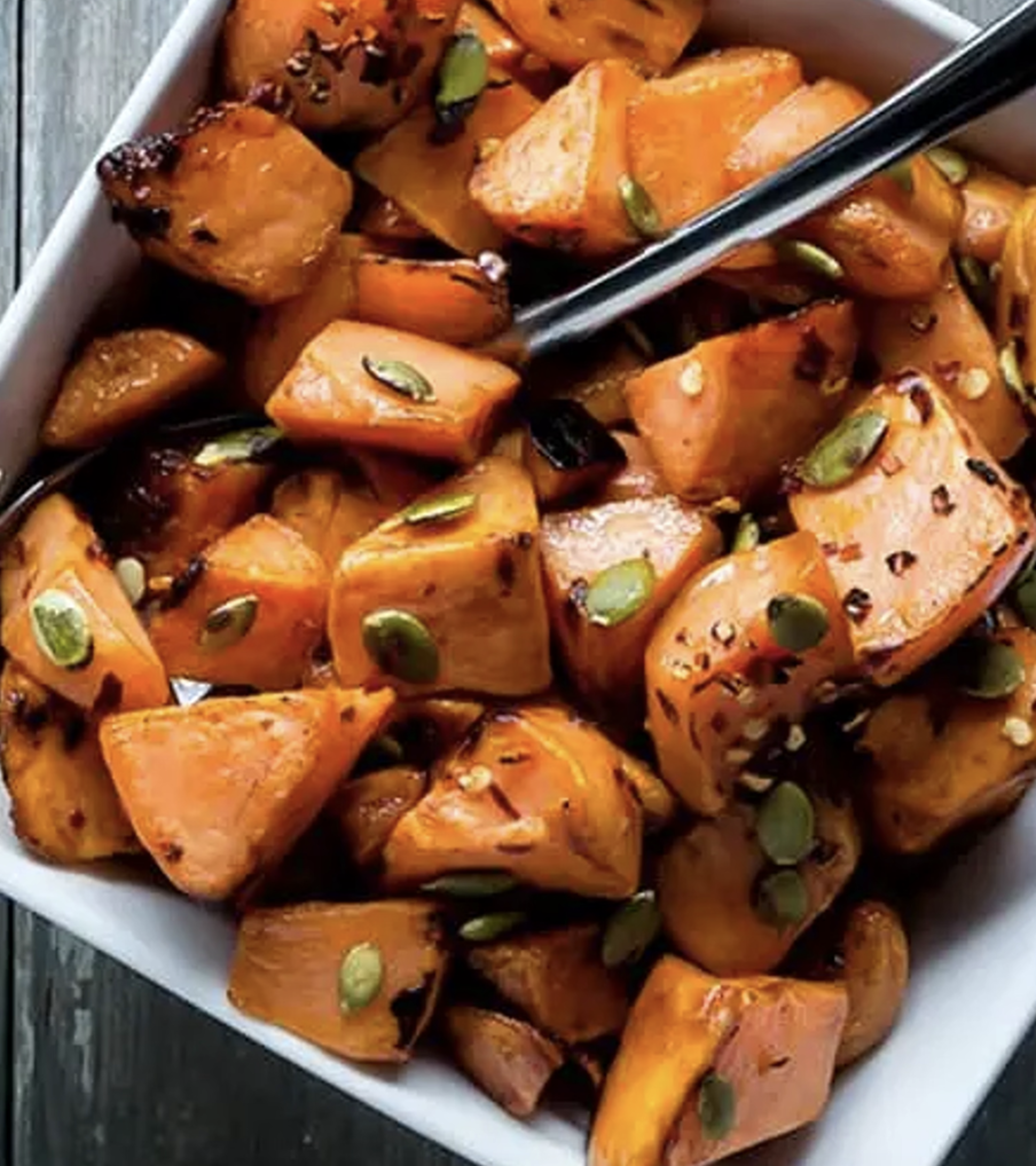 Maple Syrup Sweet Potatoes.