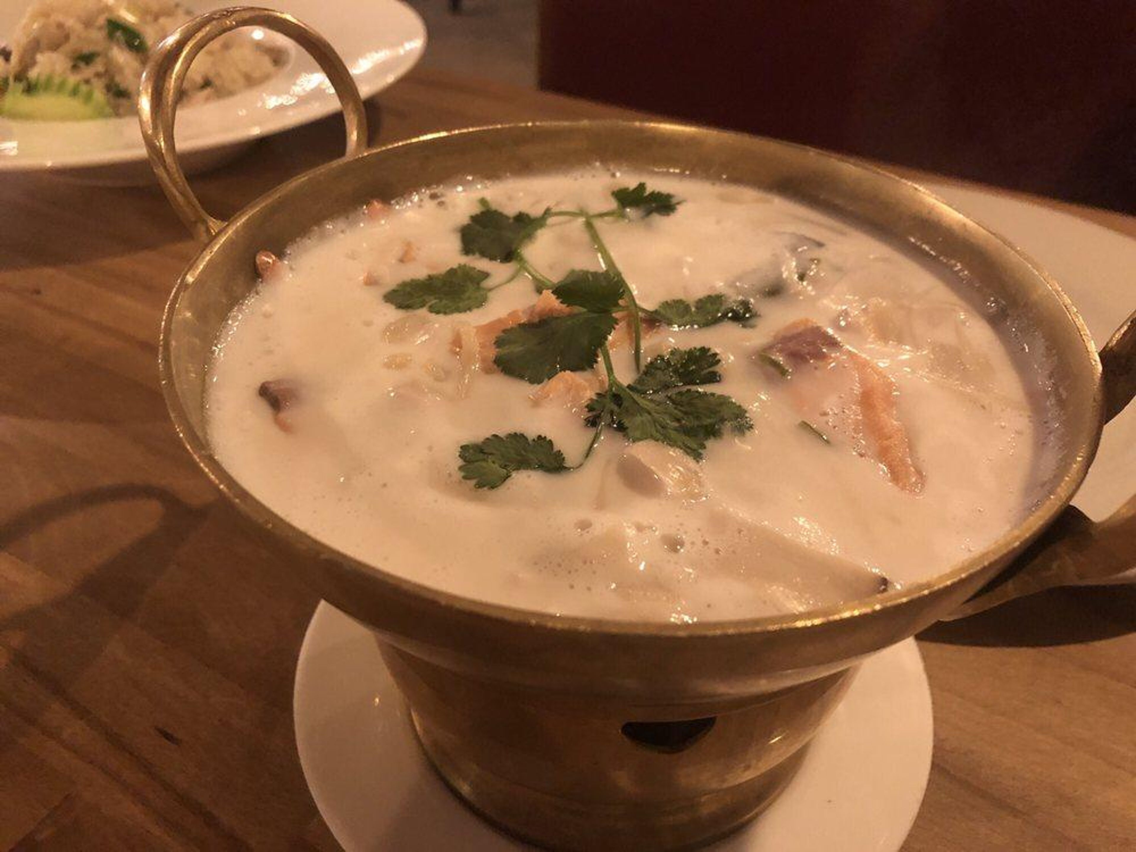Coconut Milk Soup with Salmon.