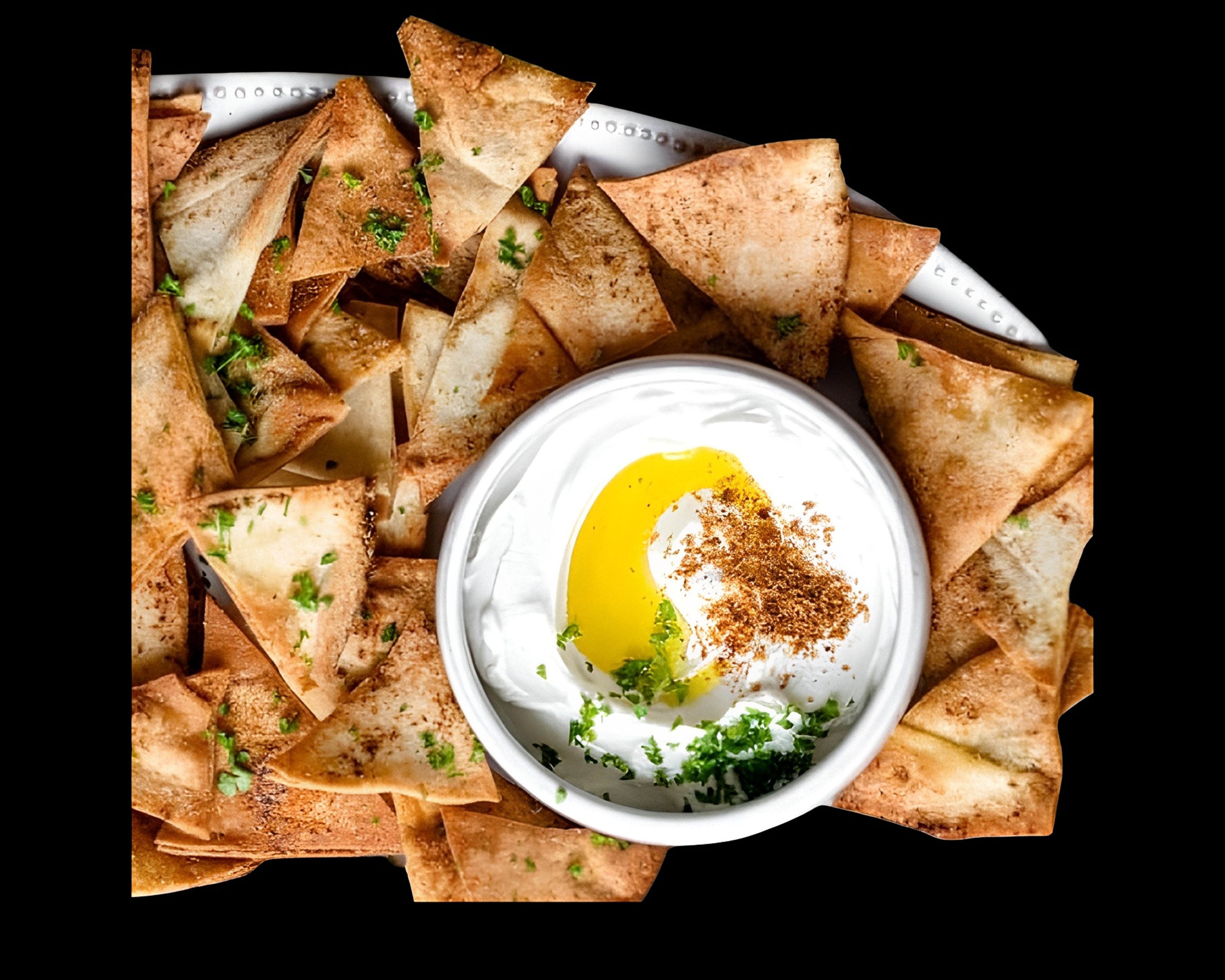 Pita Chips W/ 3.25 Labneh (VG) (چیپس تفتان)