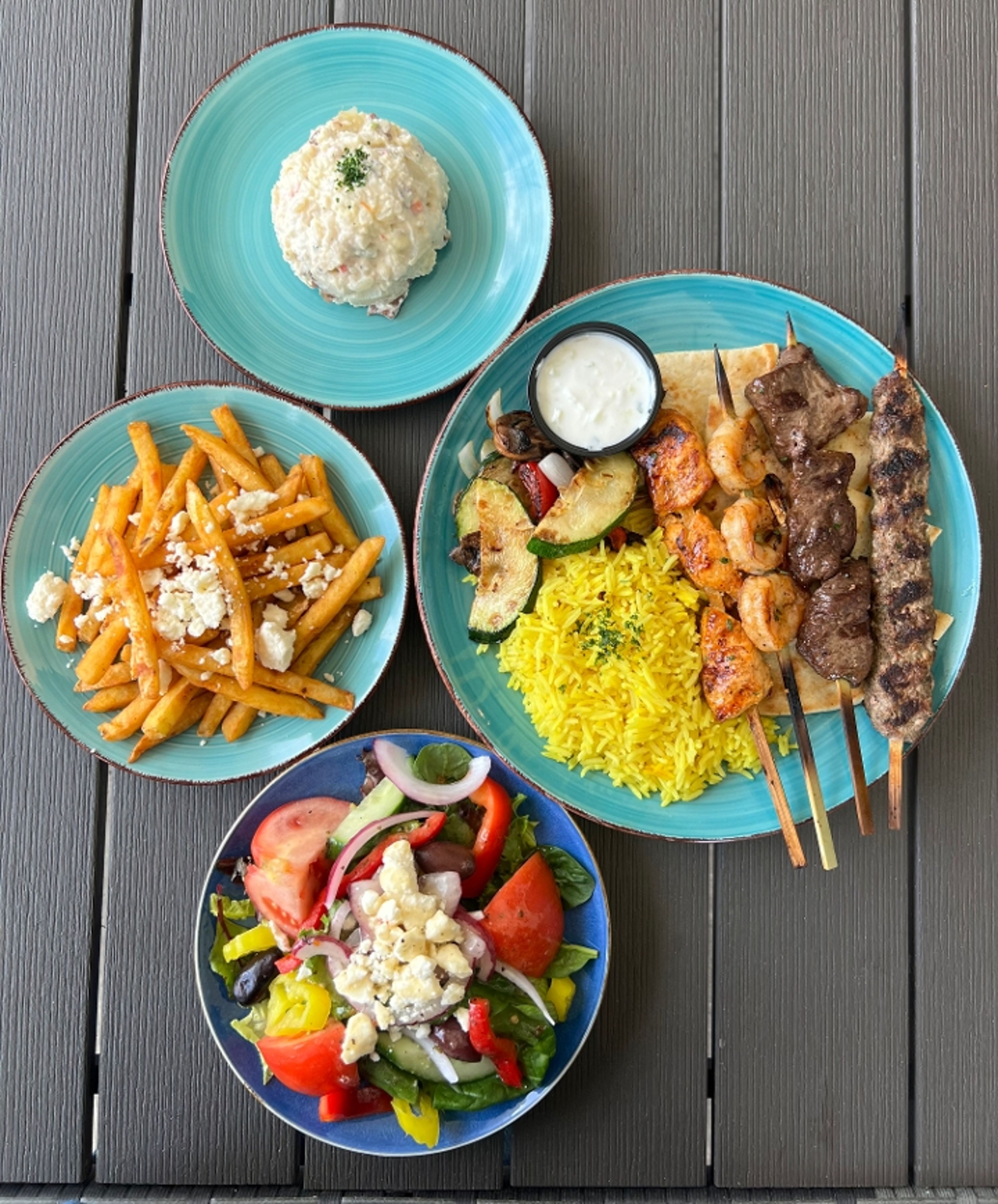 Mix Souvlaki (kabob) combo.