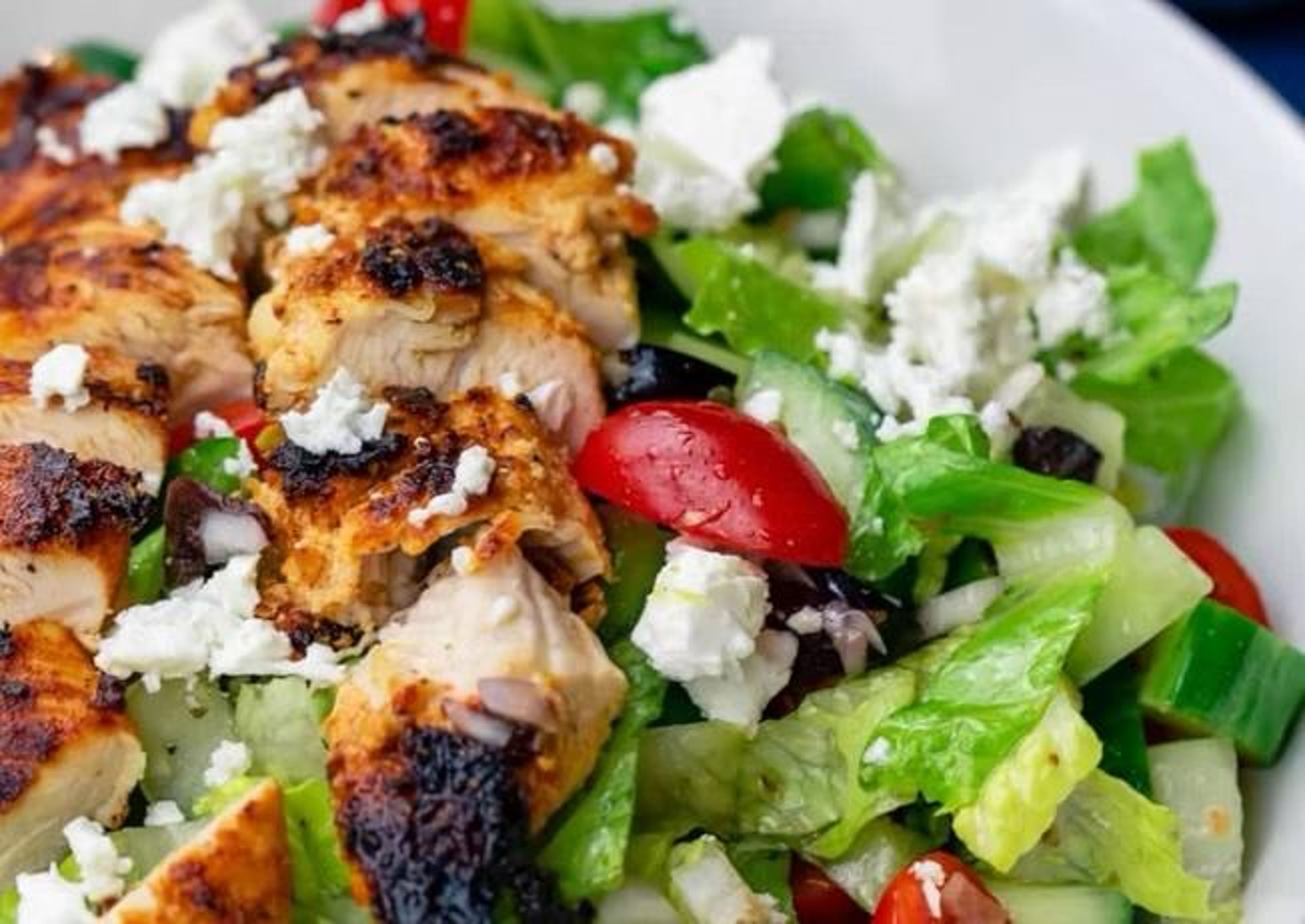 Grill chicken GREEK salad.