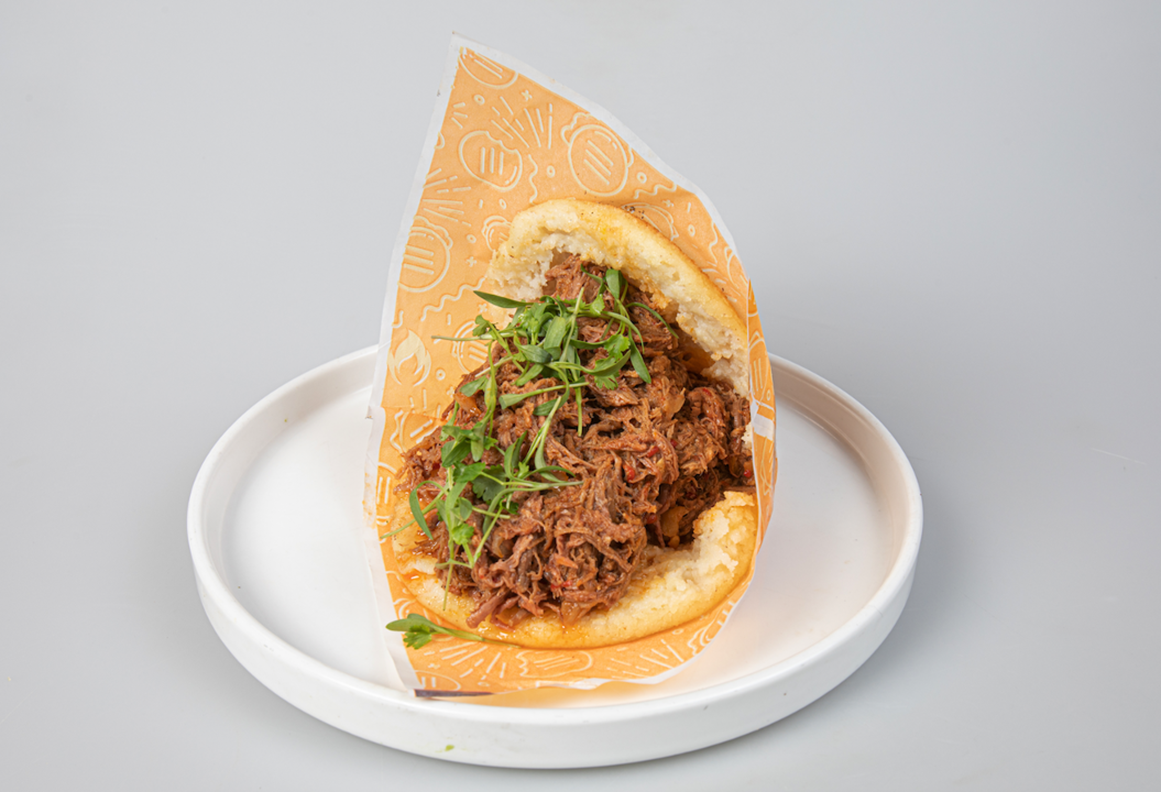 Shredded Beef Arepa.