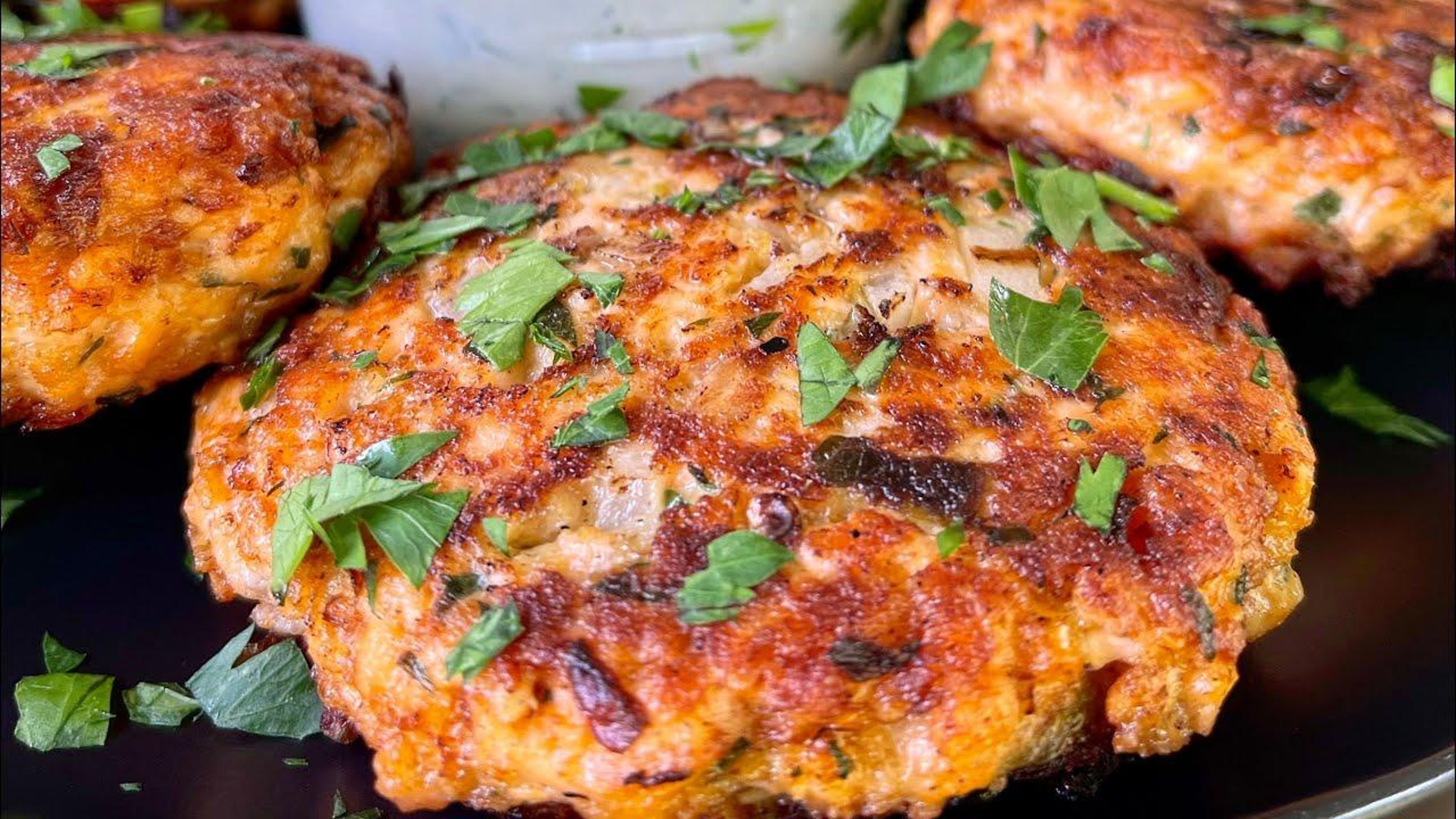 Grilled Salmon Croquettes.