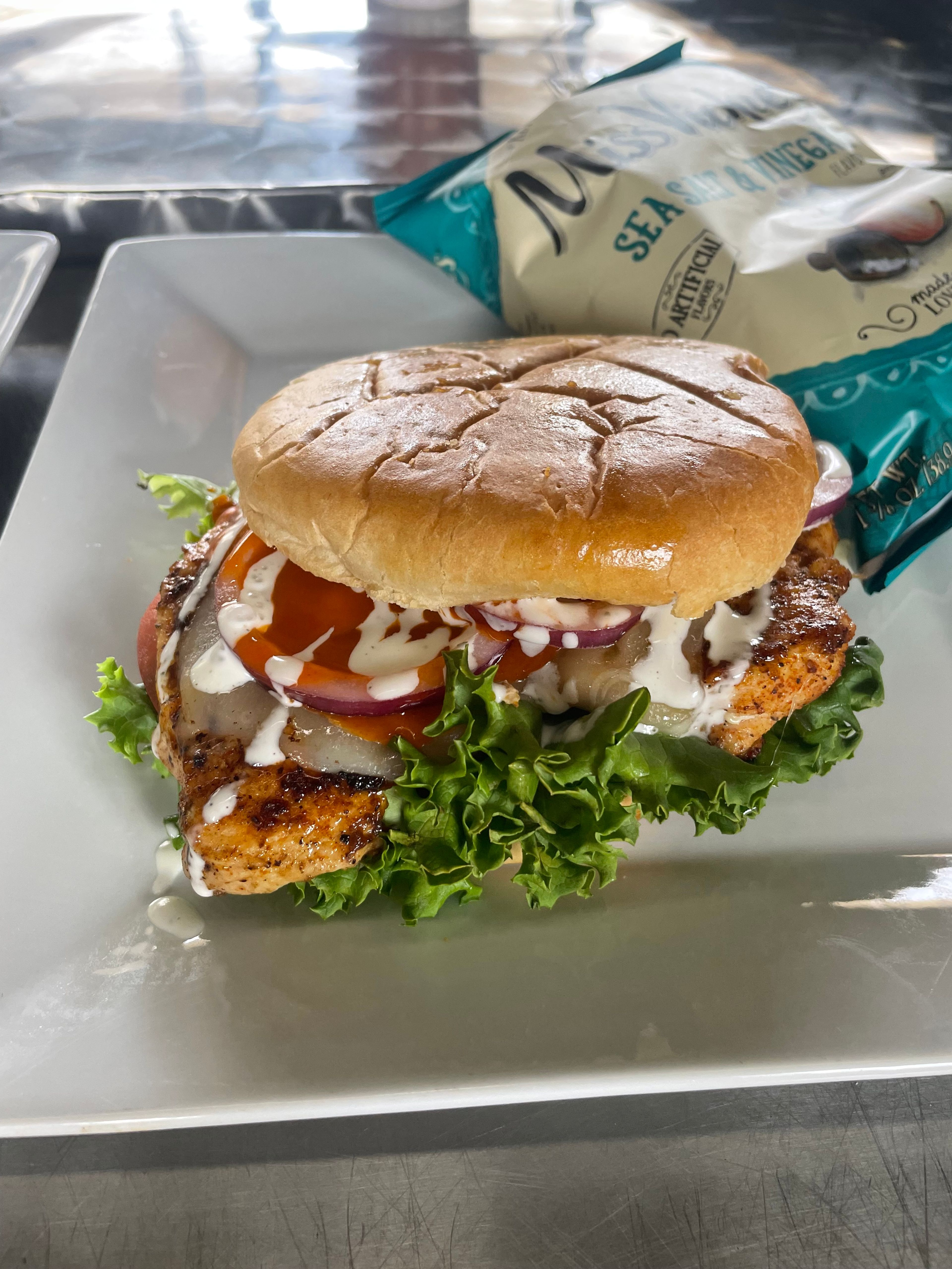 Grilled Chicken Buffalo Sandwich.