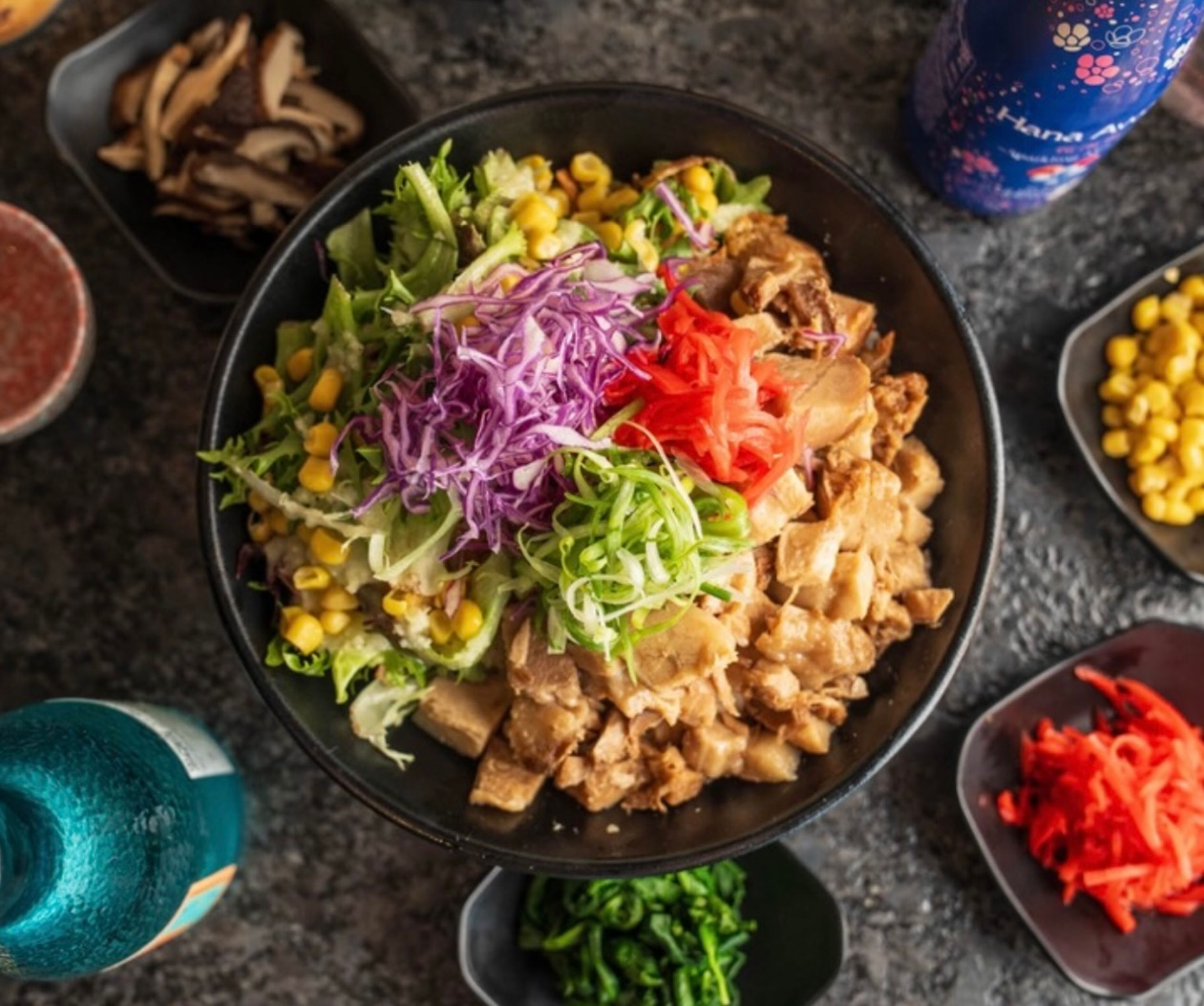 Chashu Bowl: rice topped w/ chashu.