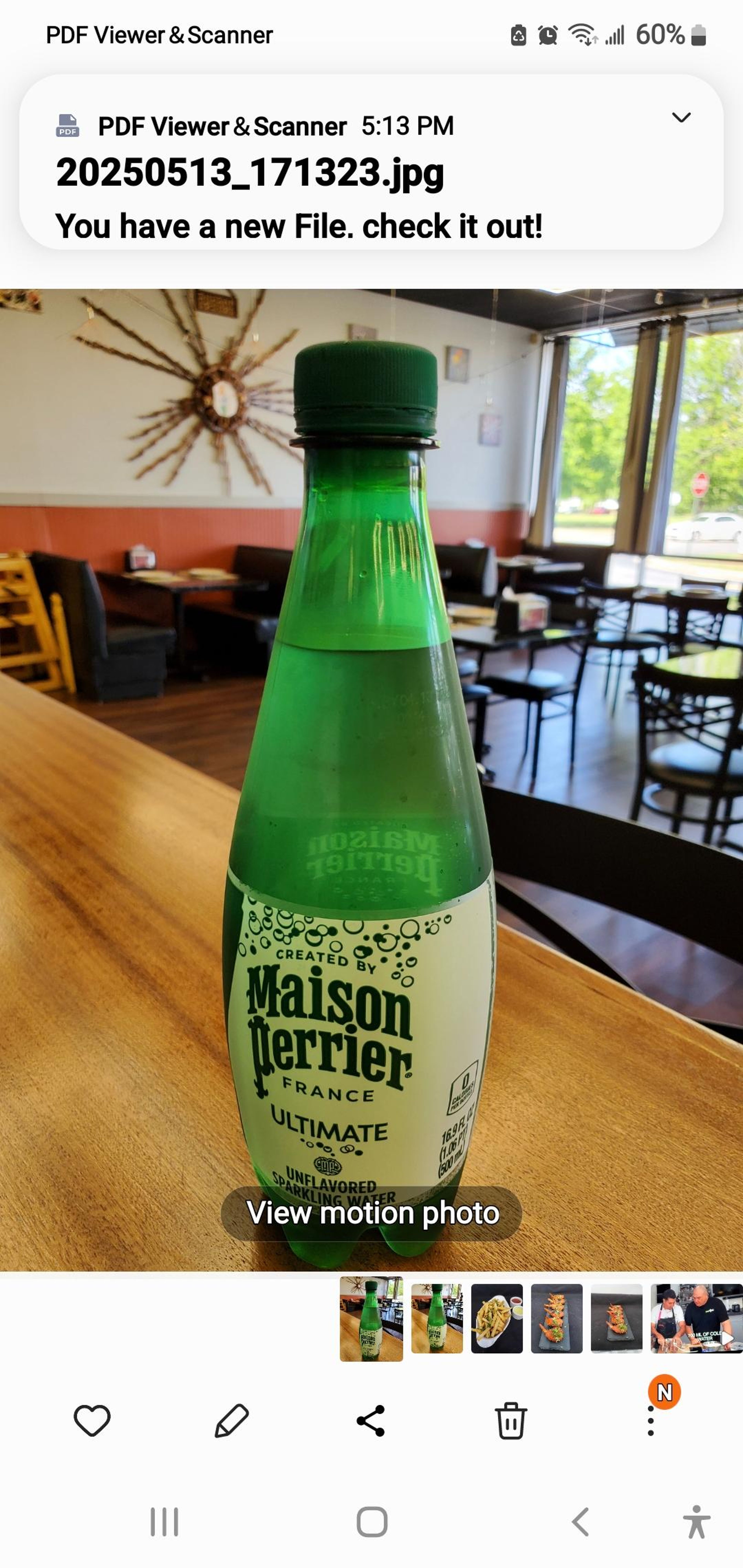 Perrier Sprinkling Water Bottle.