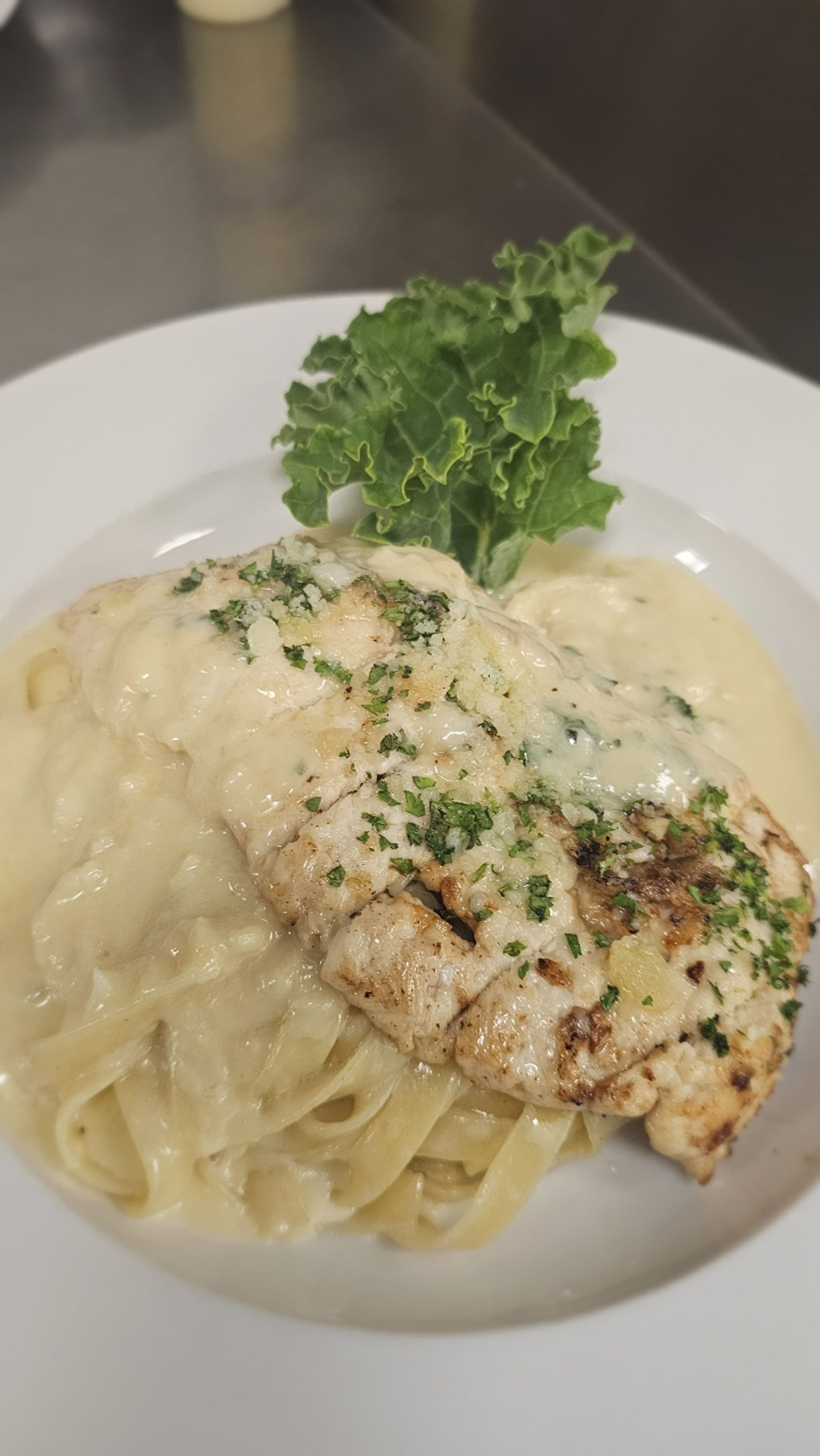 Grilled Chicken Alfredo.