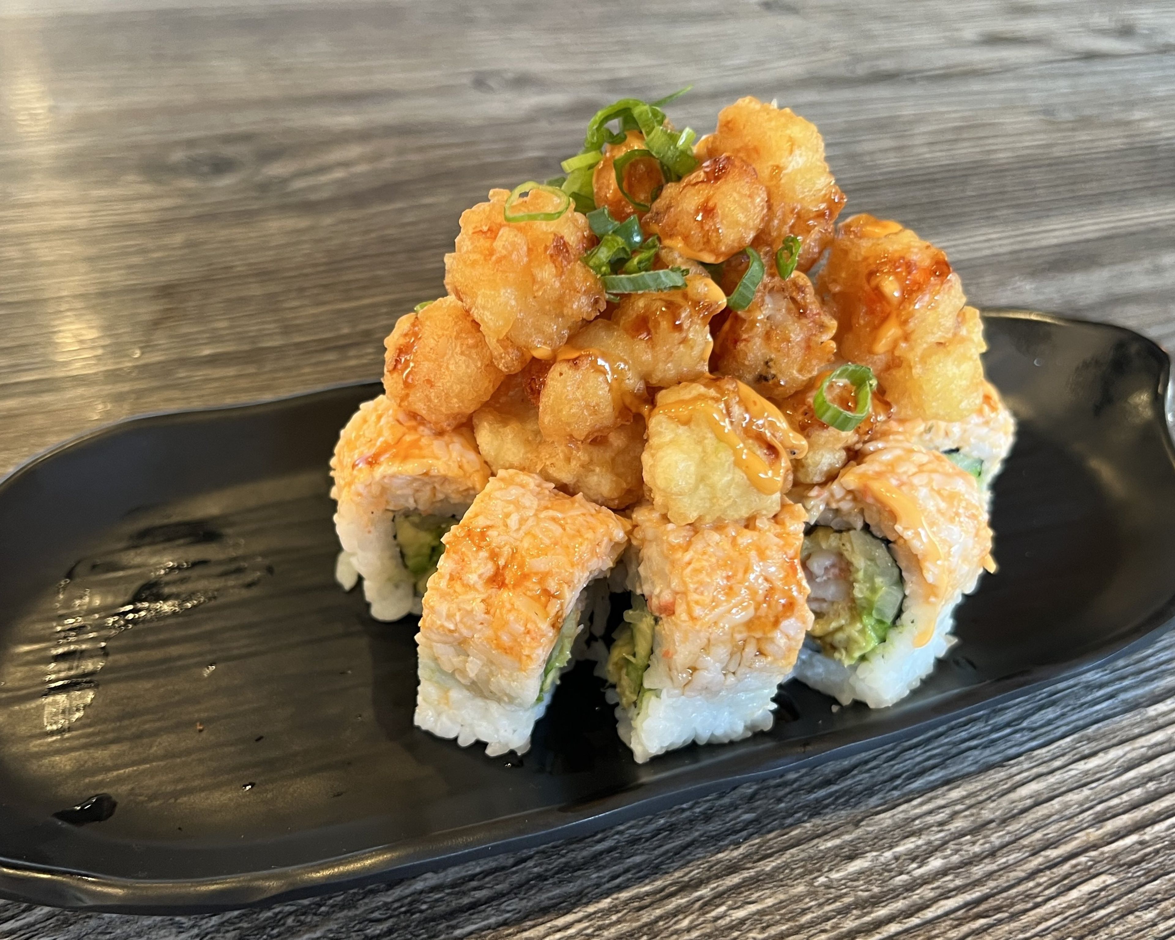 Popcorn tempura roll.