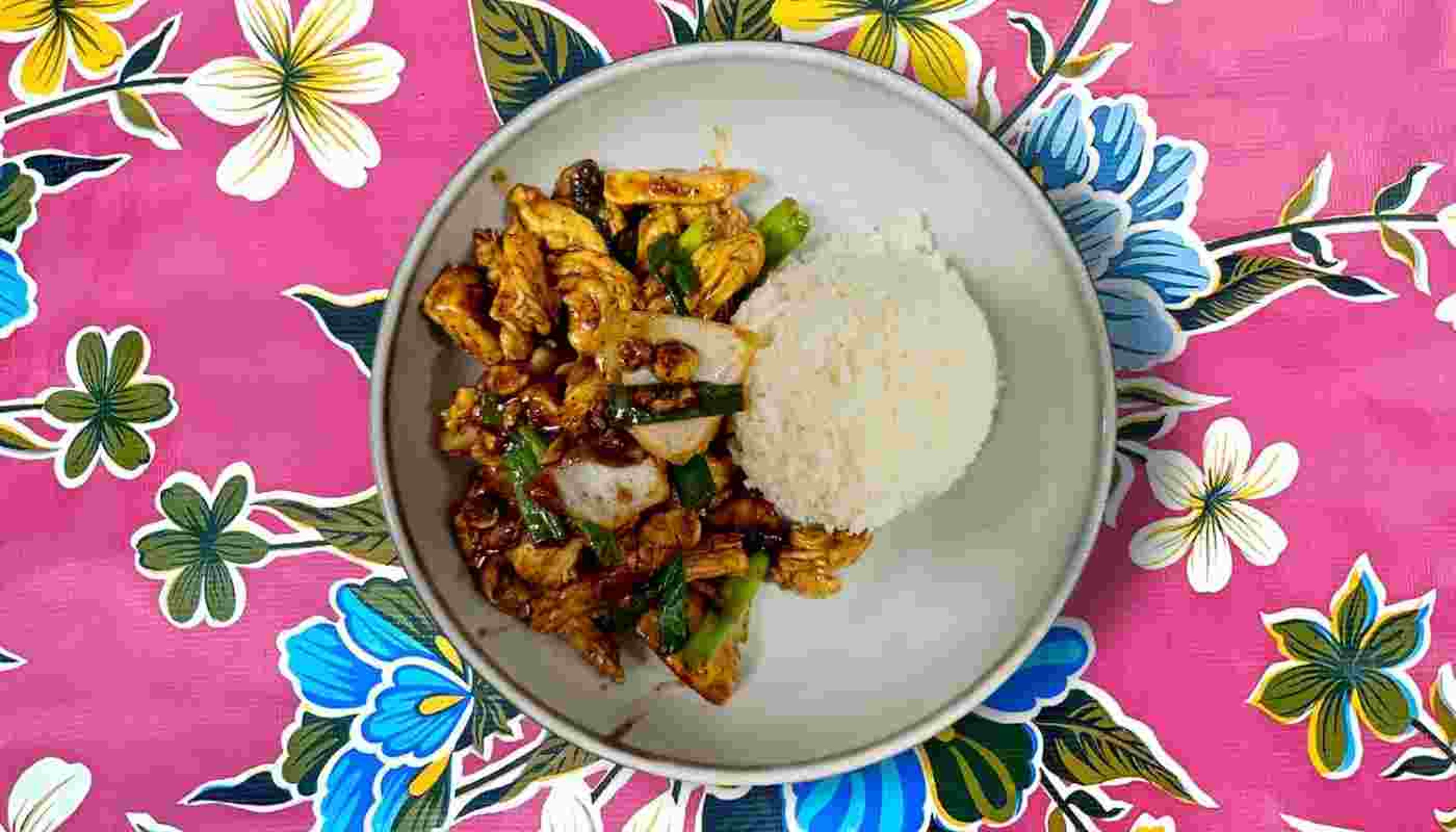 Chicken Garlic  Rice Bowl.