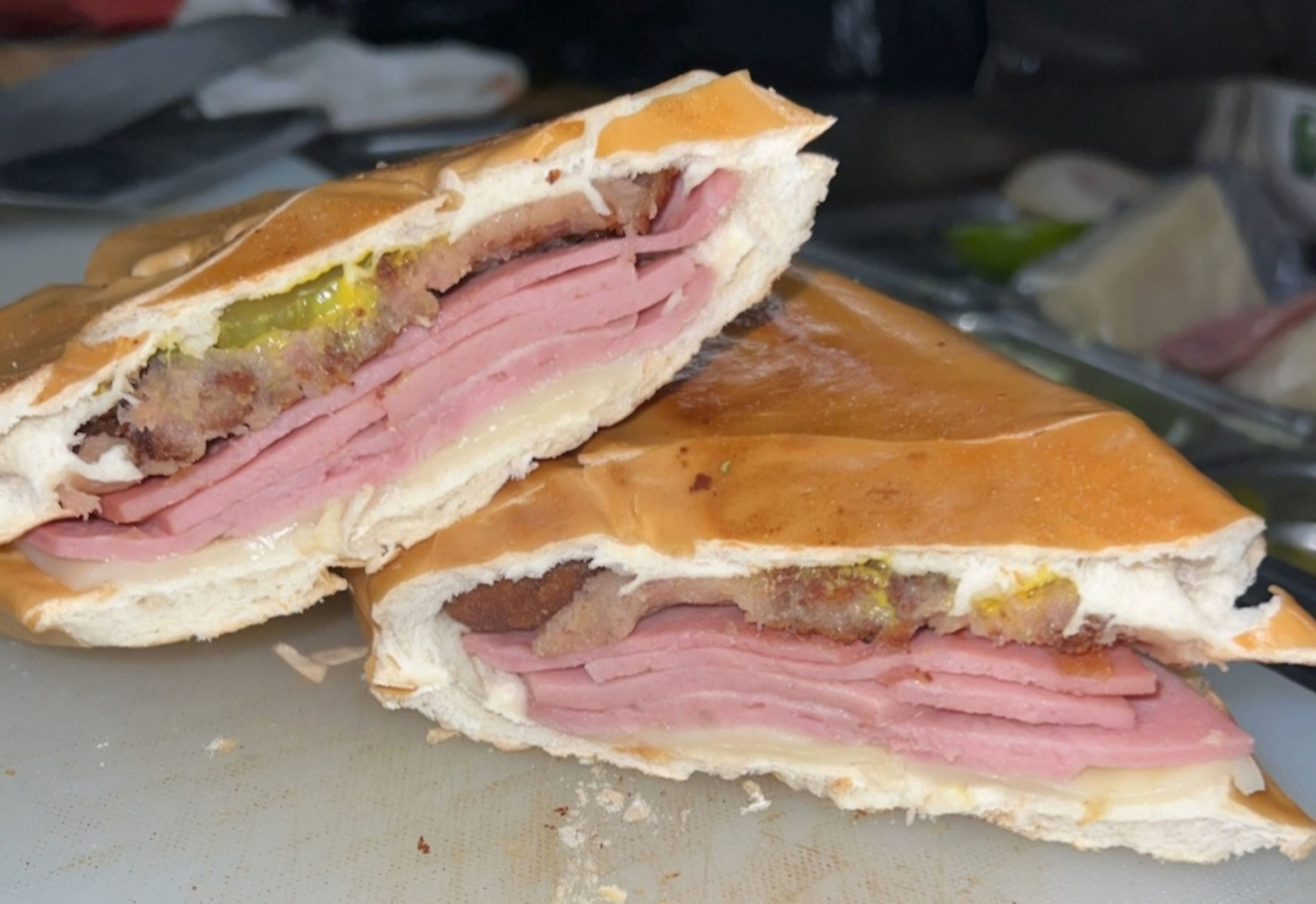 Cuban Croqueta Sandwich.