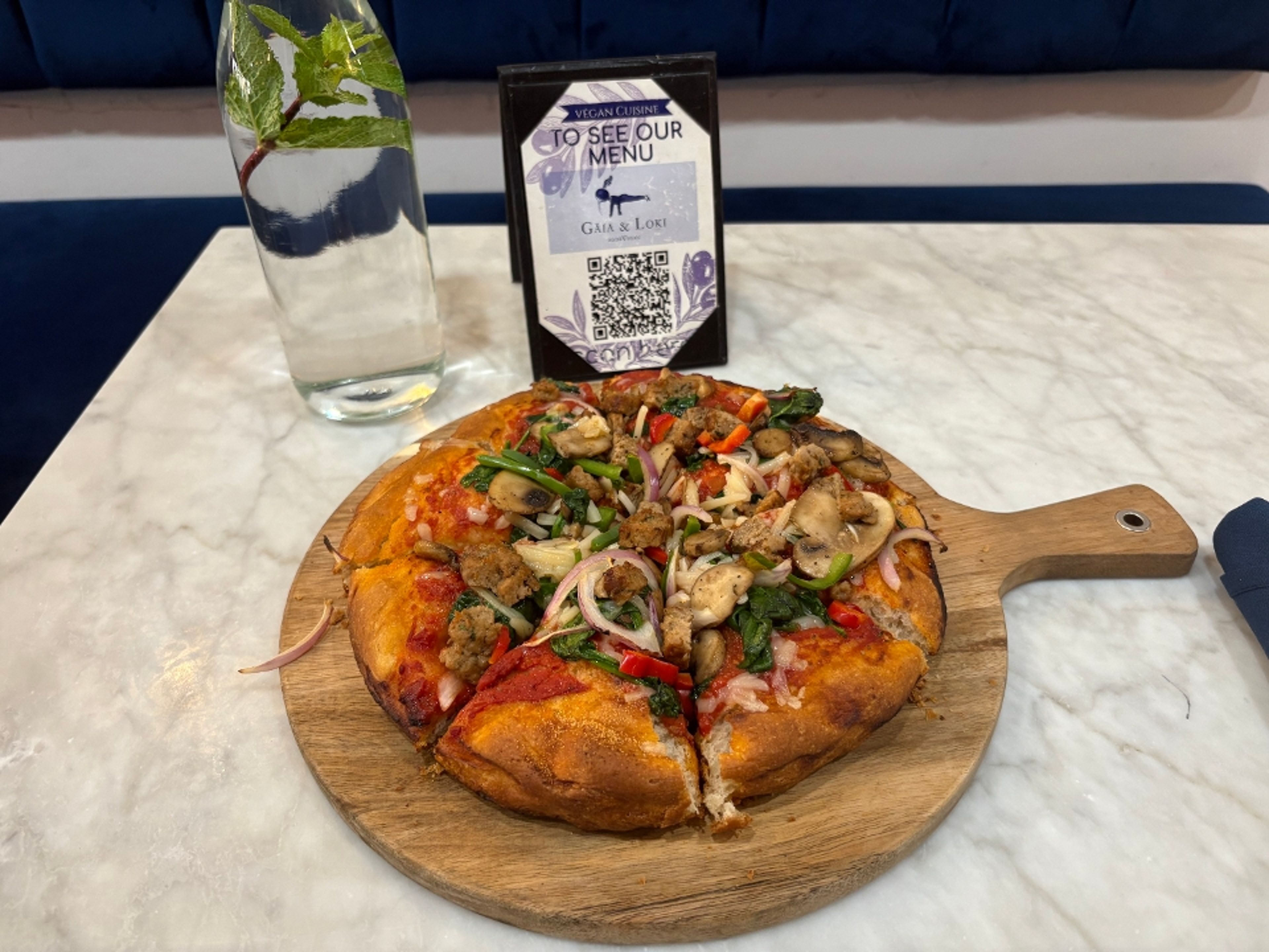 Gaia Supreme Focaccia Pizza.