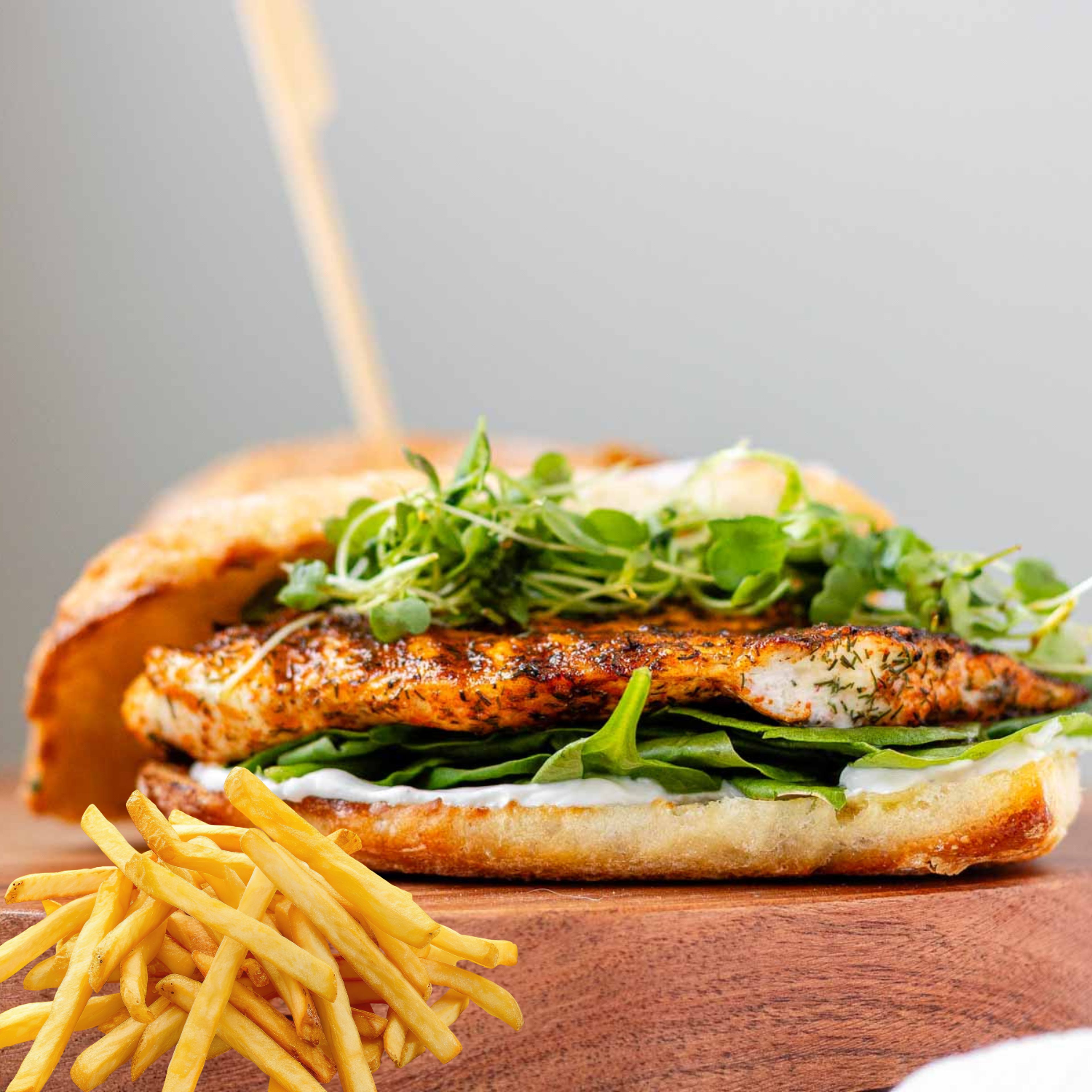 Combo: Italian Herb Chicken Sandwich with Fries.