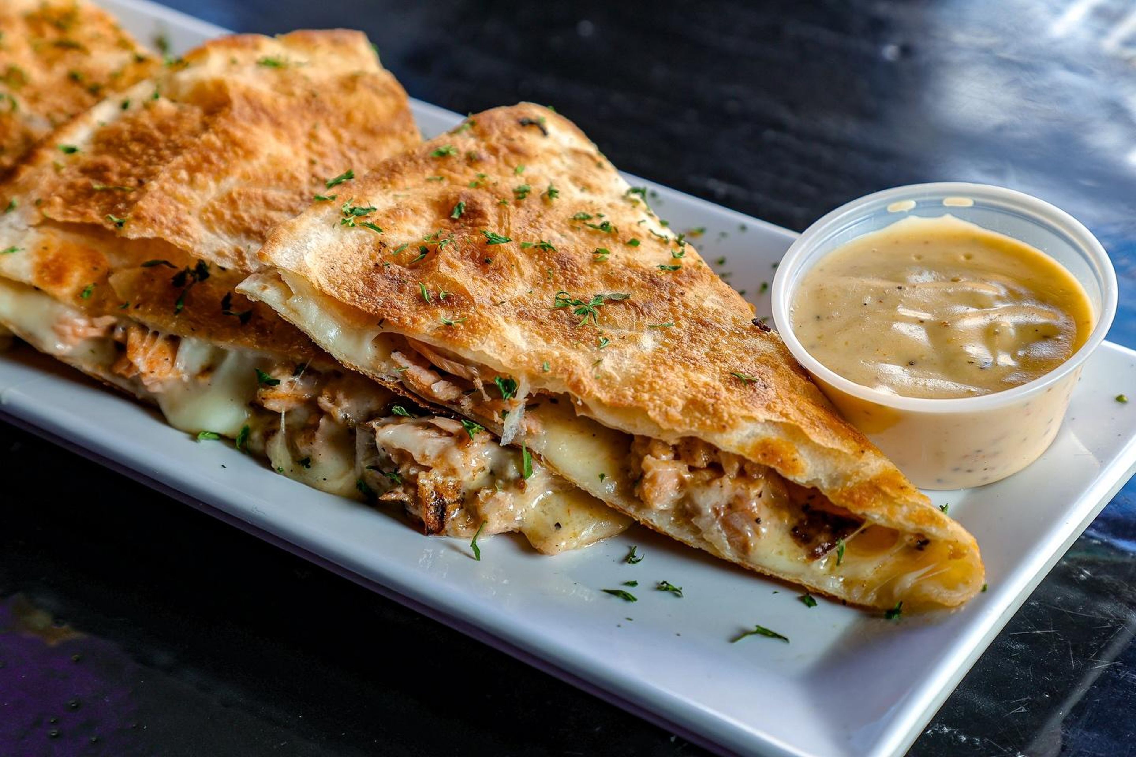 Urban Salmon Quesadillas.