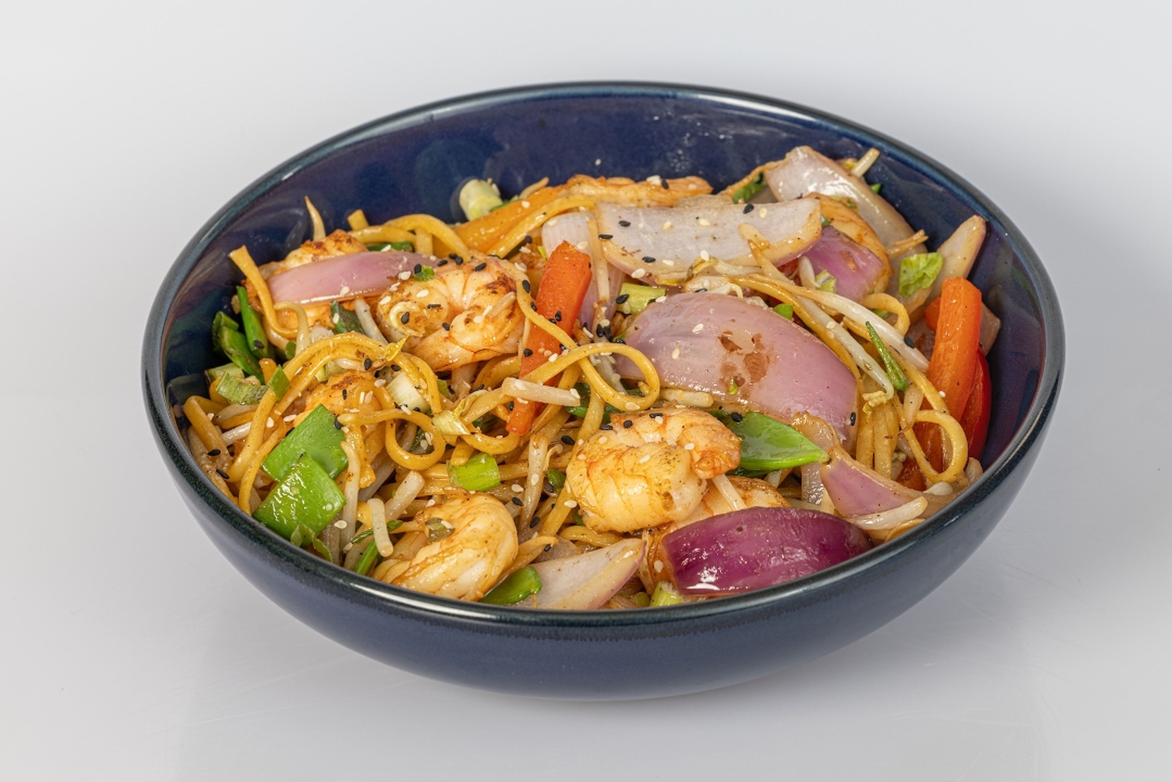 Tallarín Saltado Shrimp.